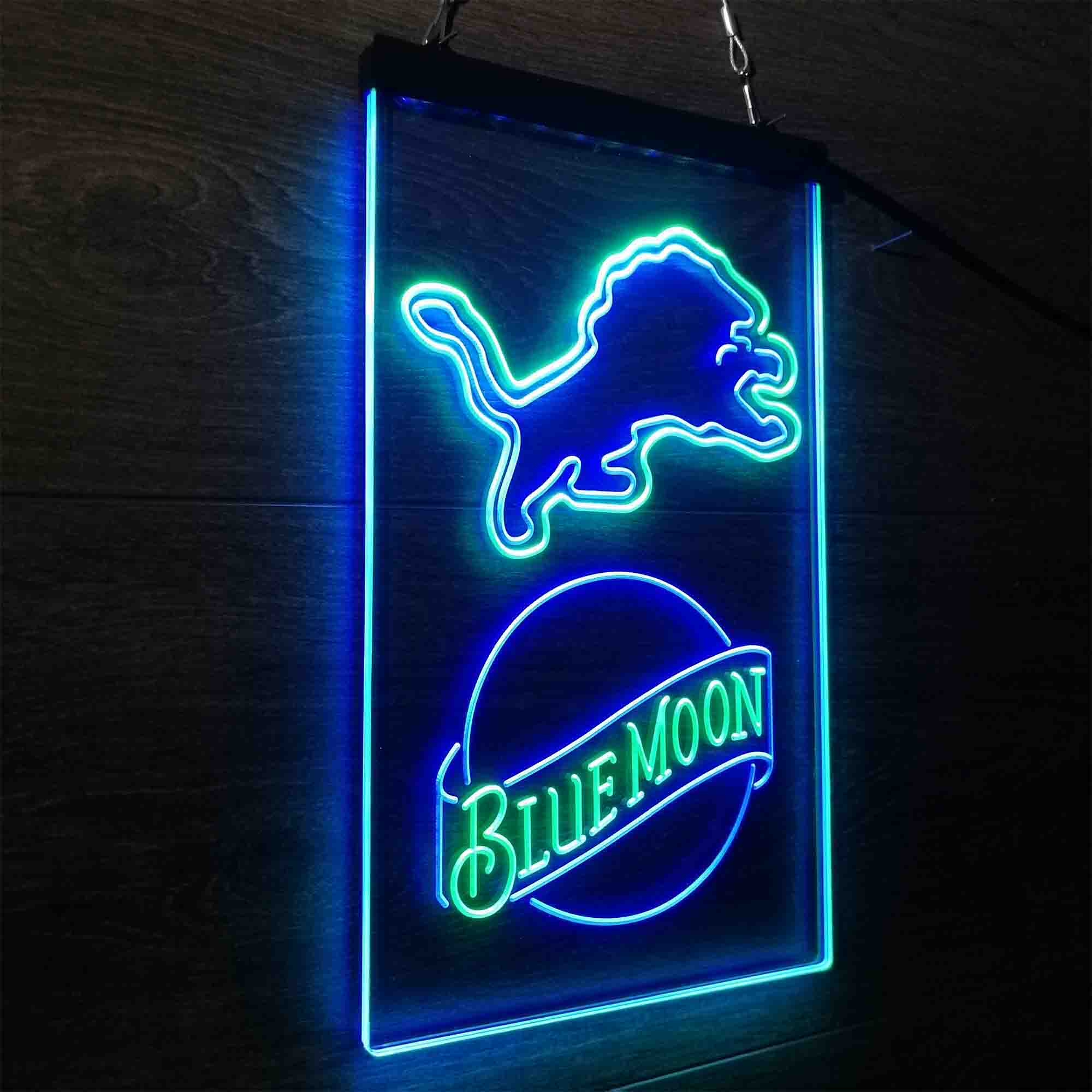 Blue Moon Bar Detroit Lions Est. 1934 LED Neon Sign