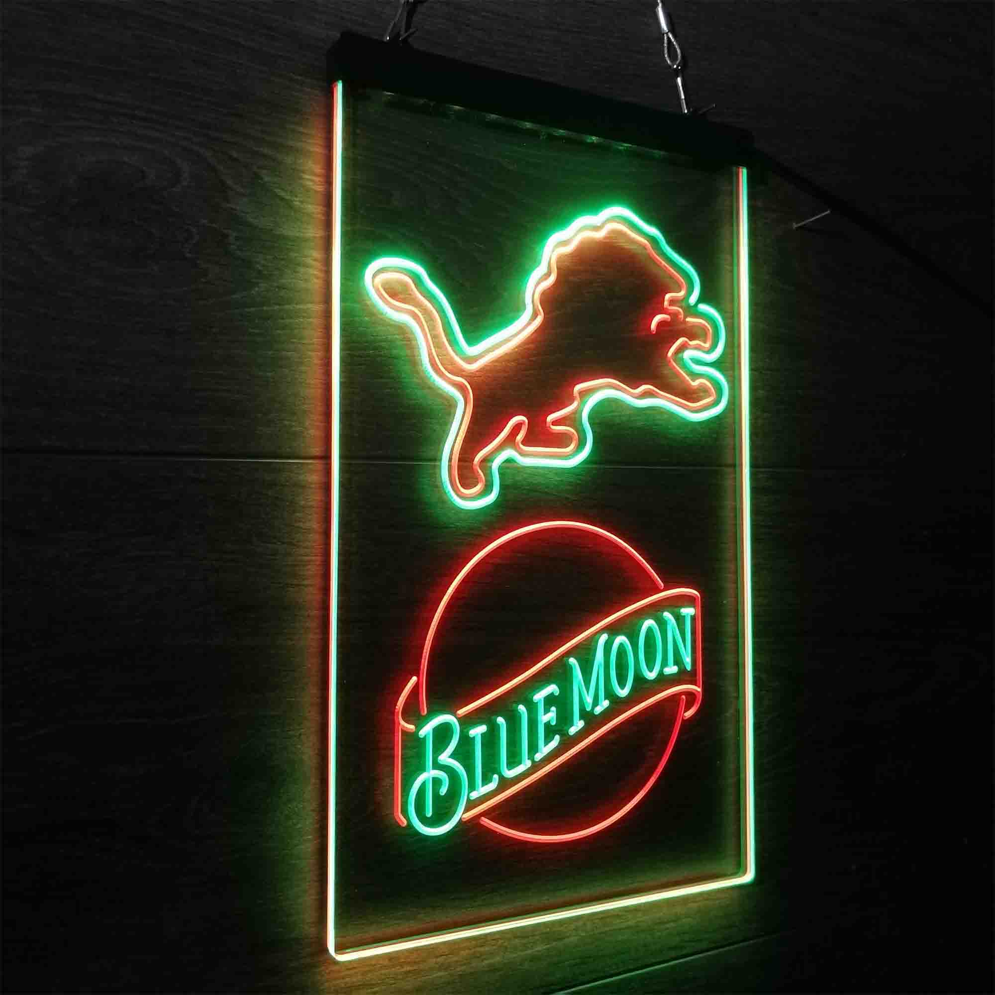 Blue Moon Bar Detroit Lions Est. 1934 LED Neon Sign