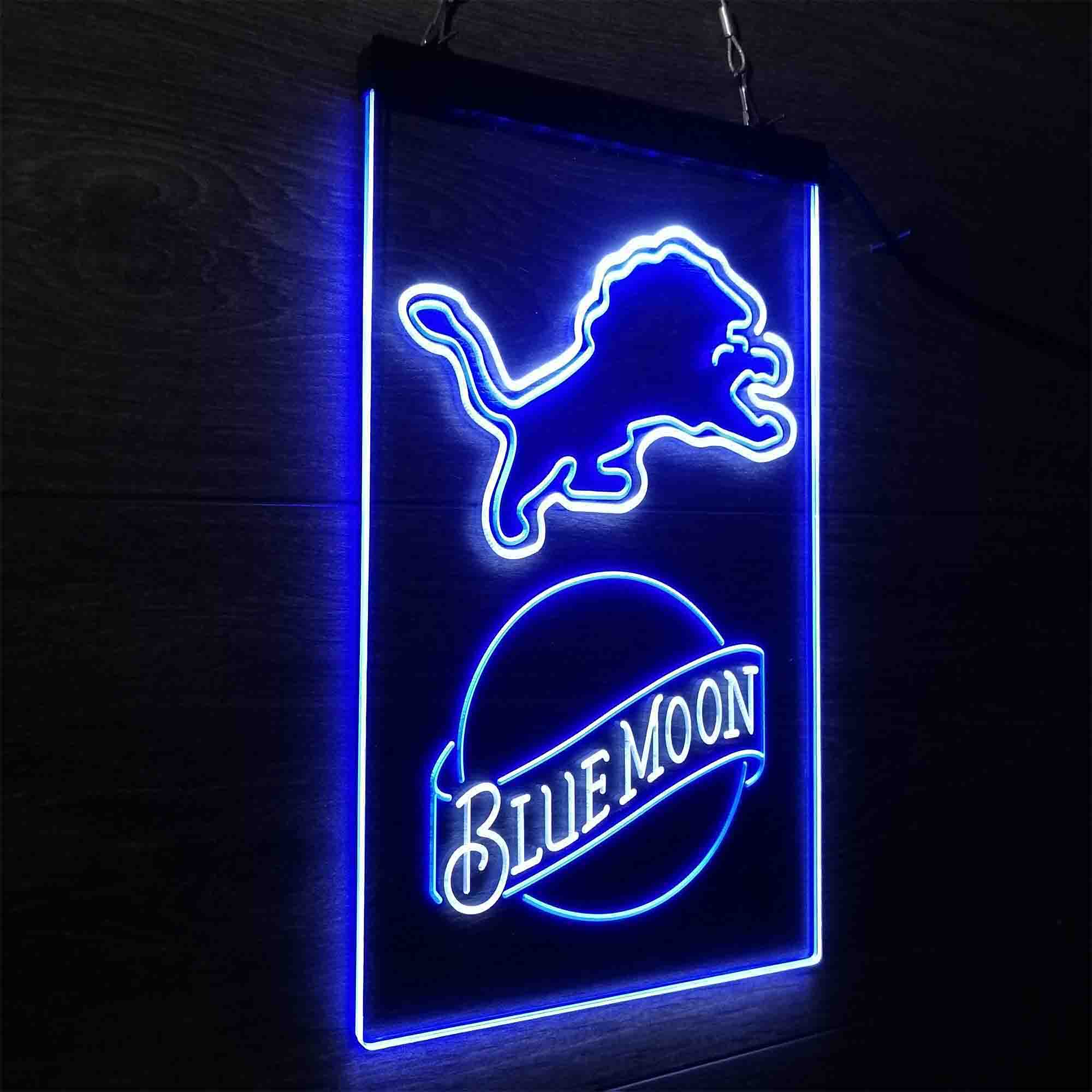 Blue Moon Bar Detroit Lions Est. 1934 LED Neon Sign