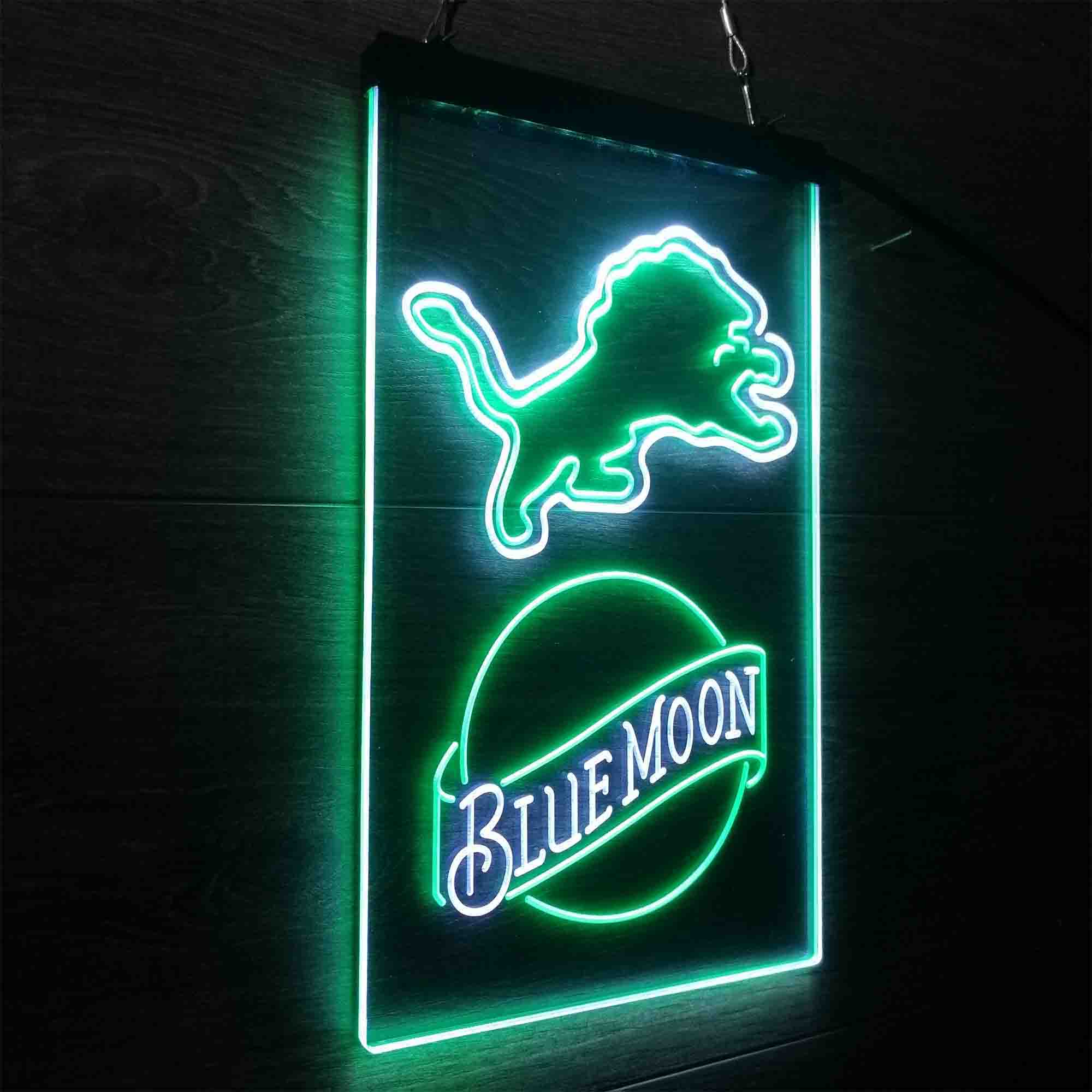 Blue Moon Bar Detroit Lions Est. 1934 LED Neon Sign