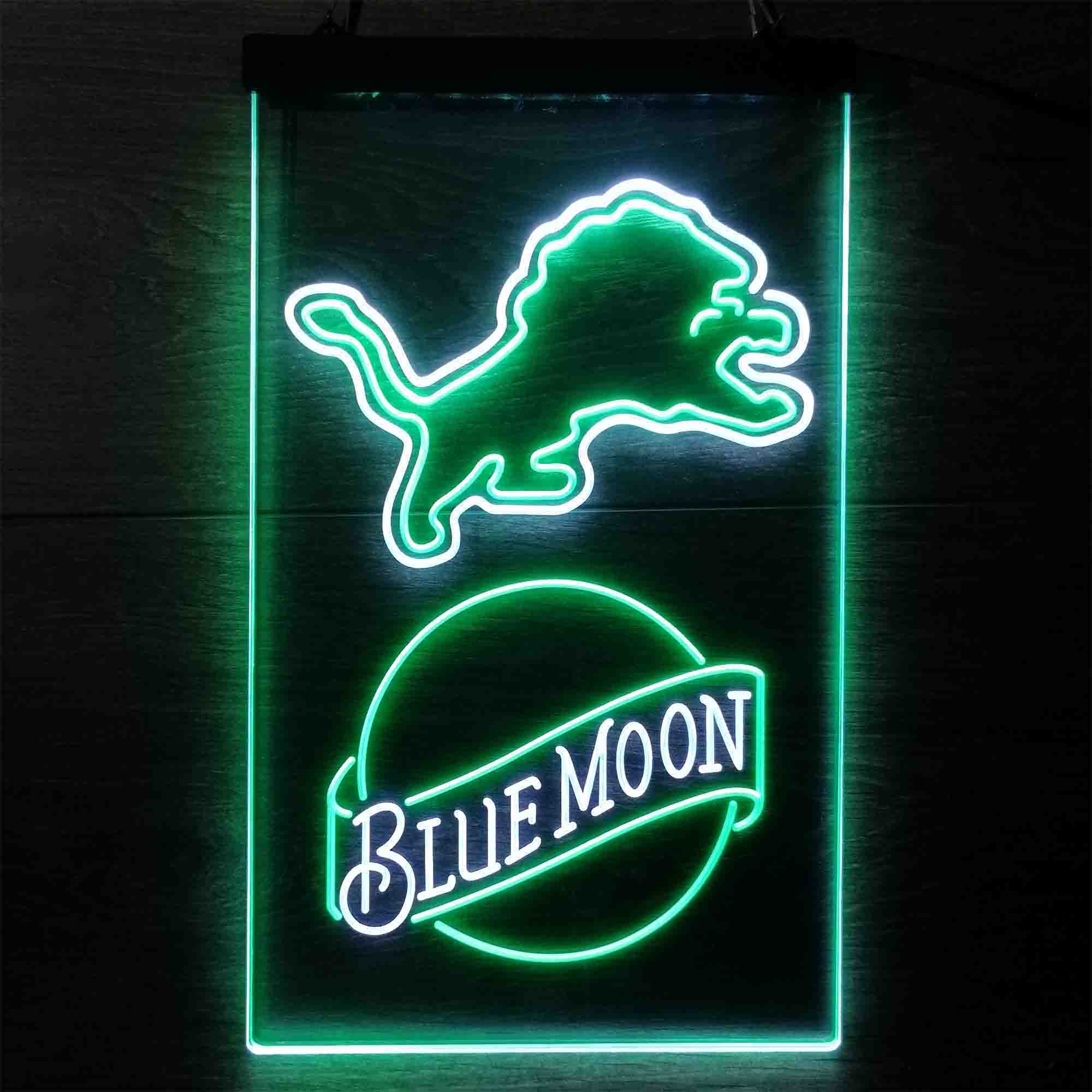 Blue Moon Bar Detroit Lions Est. 1934 LED Neon Sign