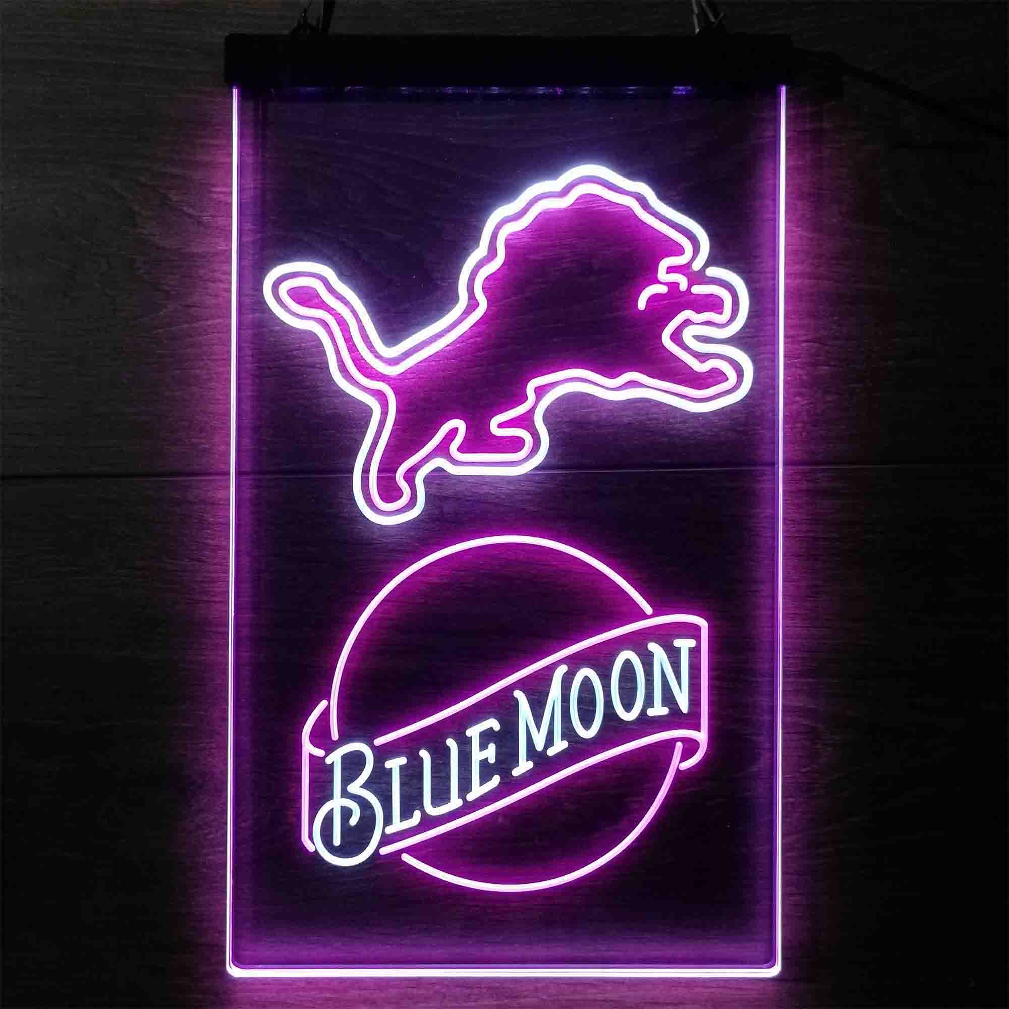 Blue Moon Bar Detroit Lions Est. 1934 LED Neon Sign