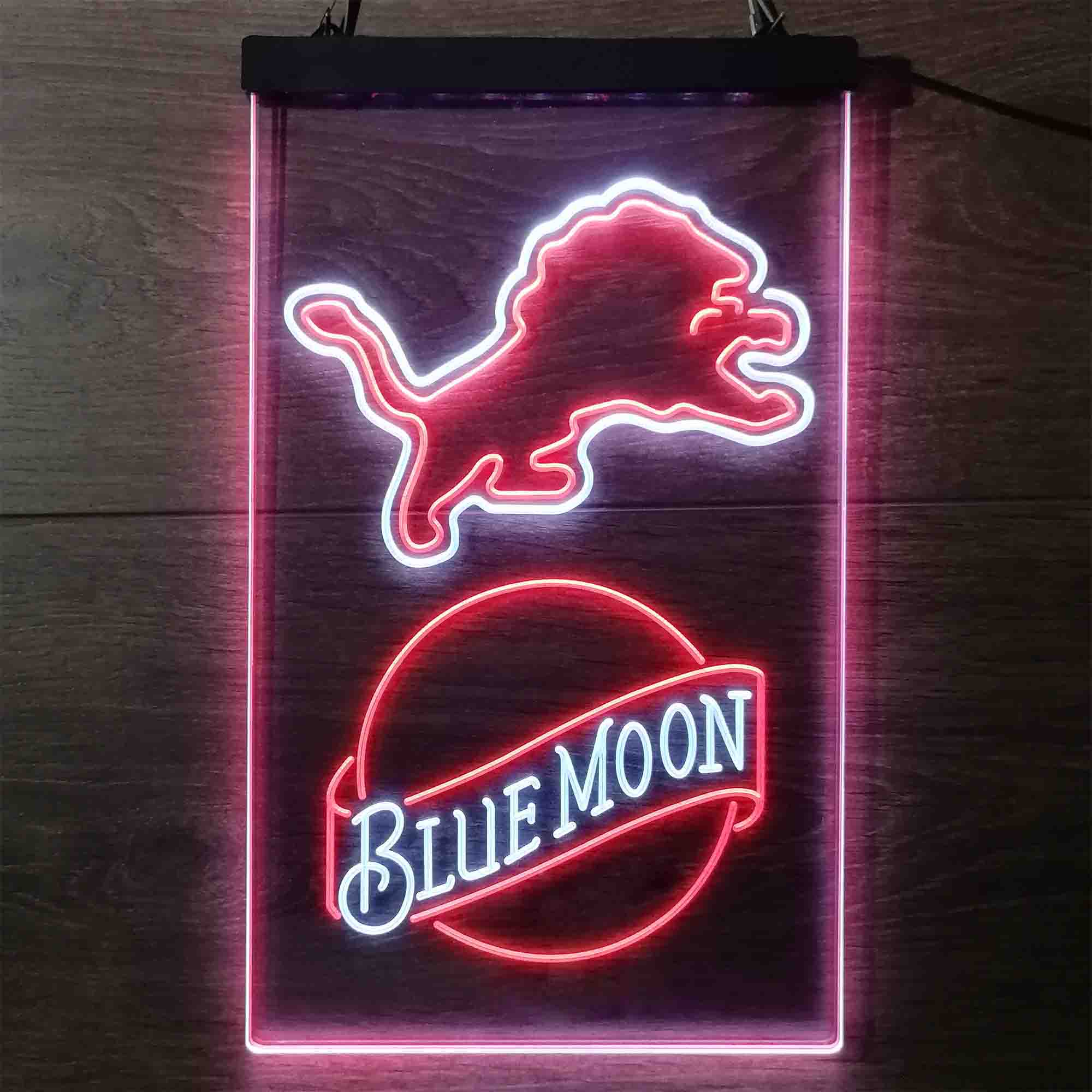 Blue Moon Bar Detroit Lions Est. 1934 LED Neon Sign