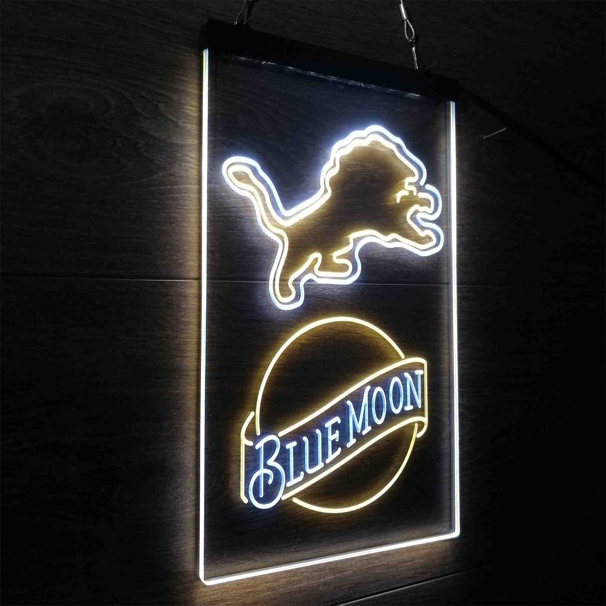 Blue Moon Bar Detroit Lions Est. 1934 LED Neon Sign