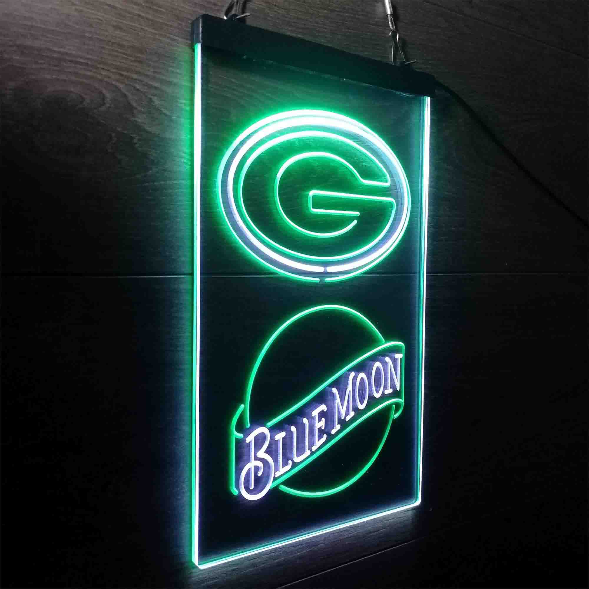Blue Moon Bar Green Bay Packers Est. 1919 LED Neon Sign