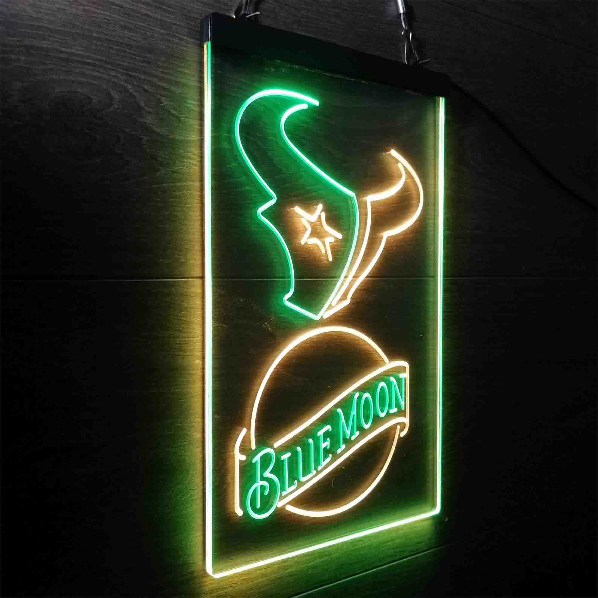 Blue Moon Bar Houston Texans Est. 2002 LED Neon Sign