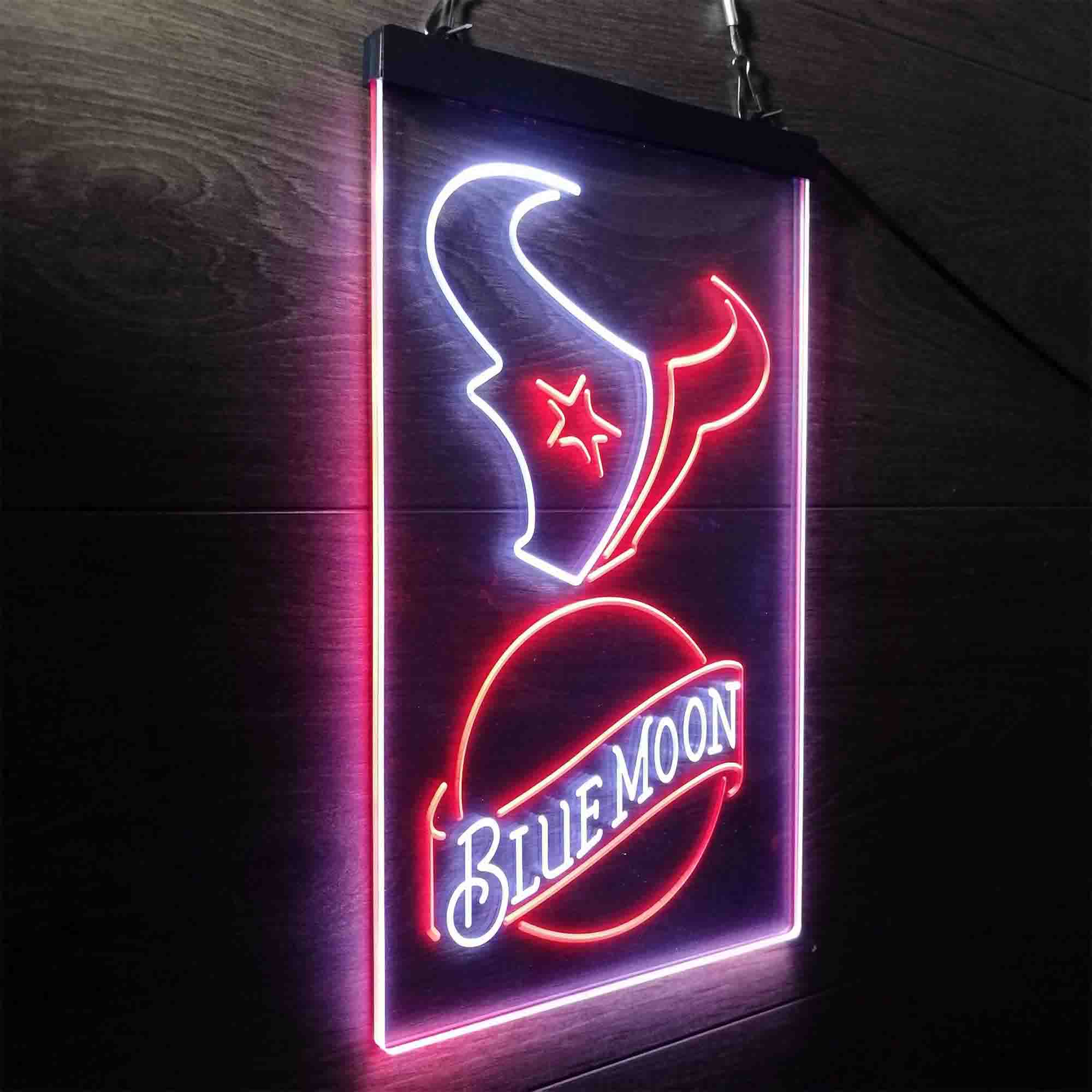 Blue Moon Bar Houston Texans Est. 2002 LED Neon Sign