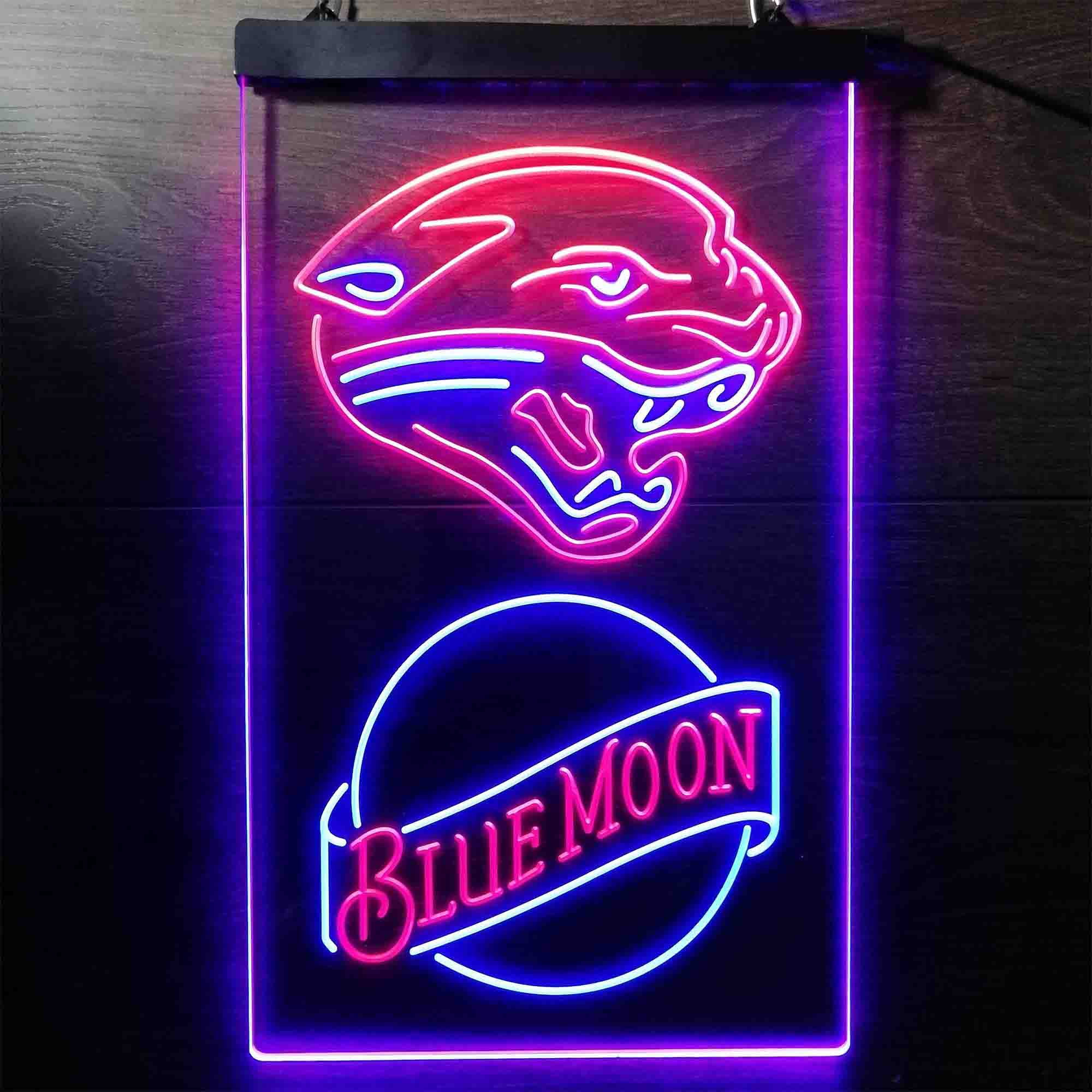 Blue Moon Bar Jacksonville Jaguars Est. 1995 LED Neon Sign