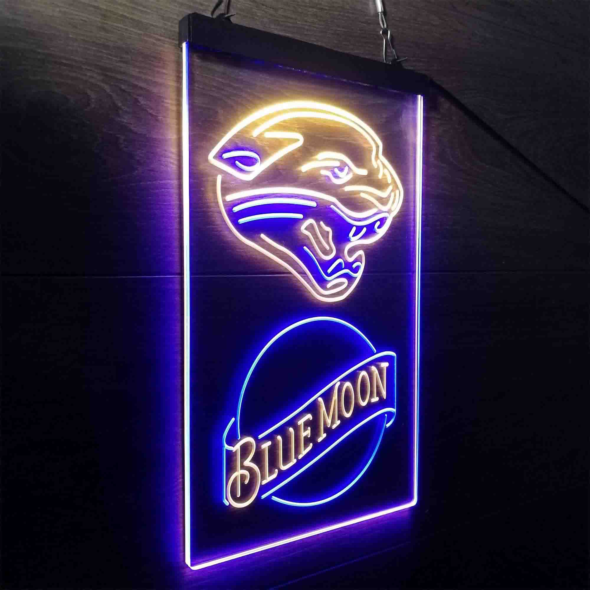 Blue Moon Bar Jacksonville Jaguars Est. 1995 LED Neon Sign