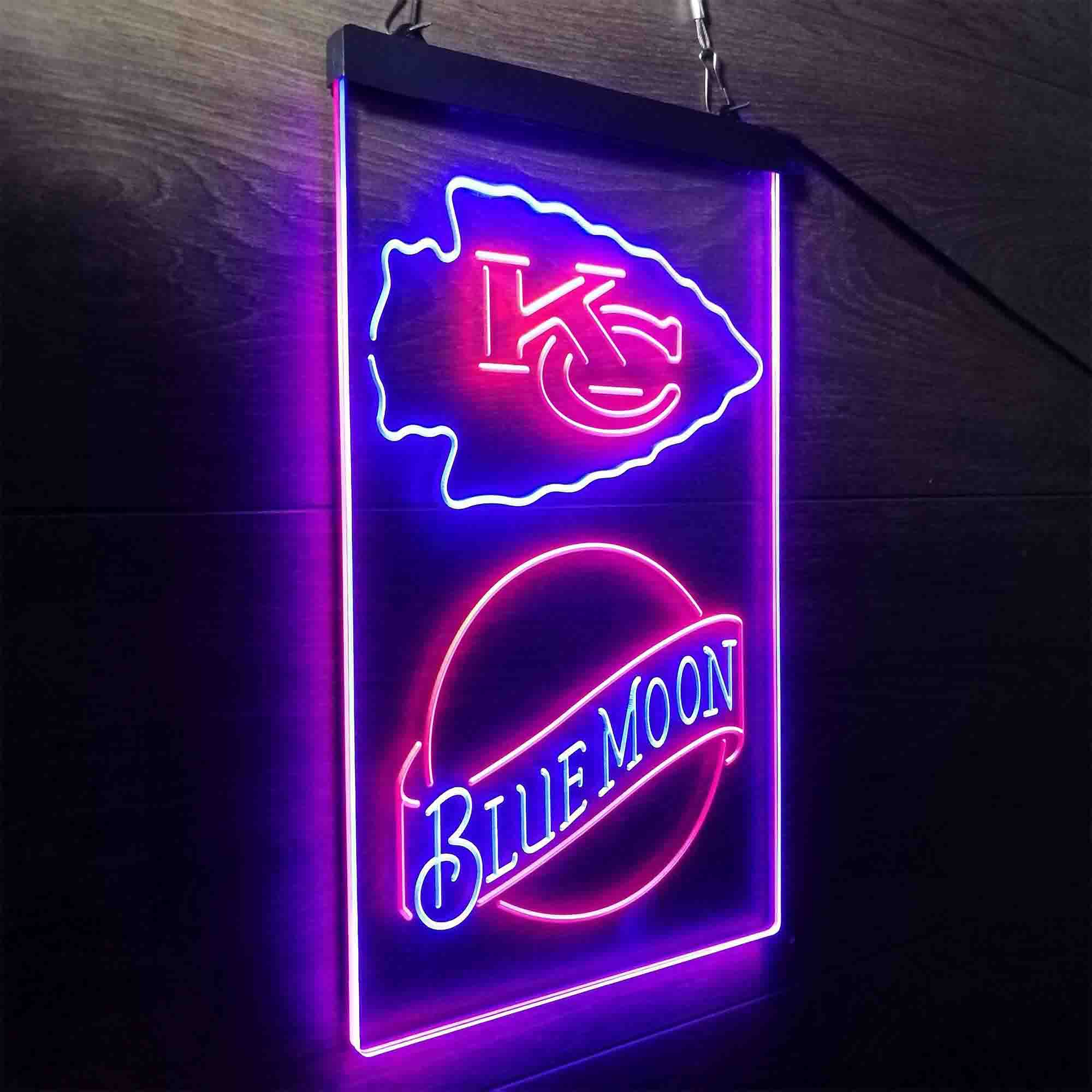 Blue Moon Bar Kansas City Chiefs Est. 1960 LED Neon Sign