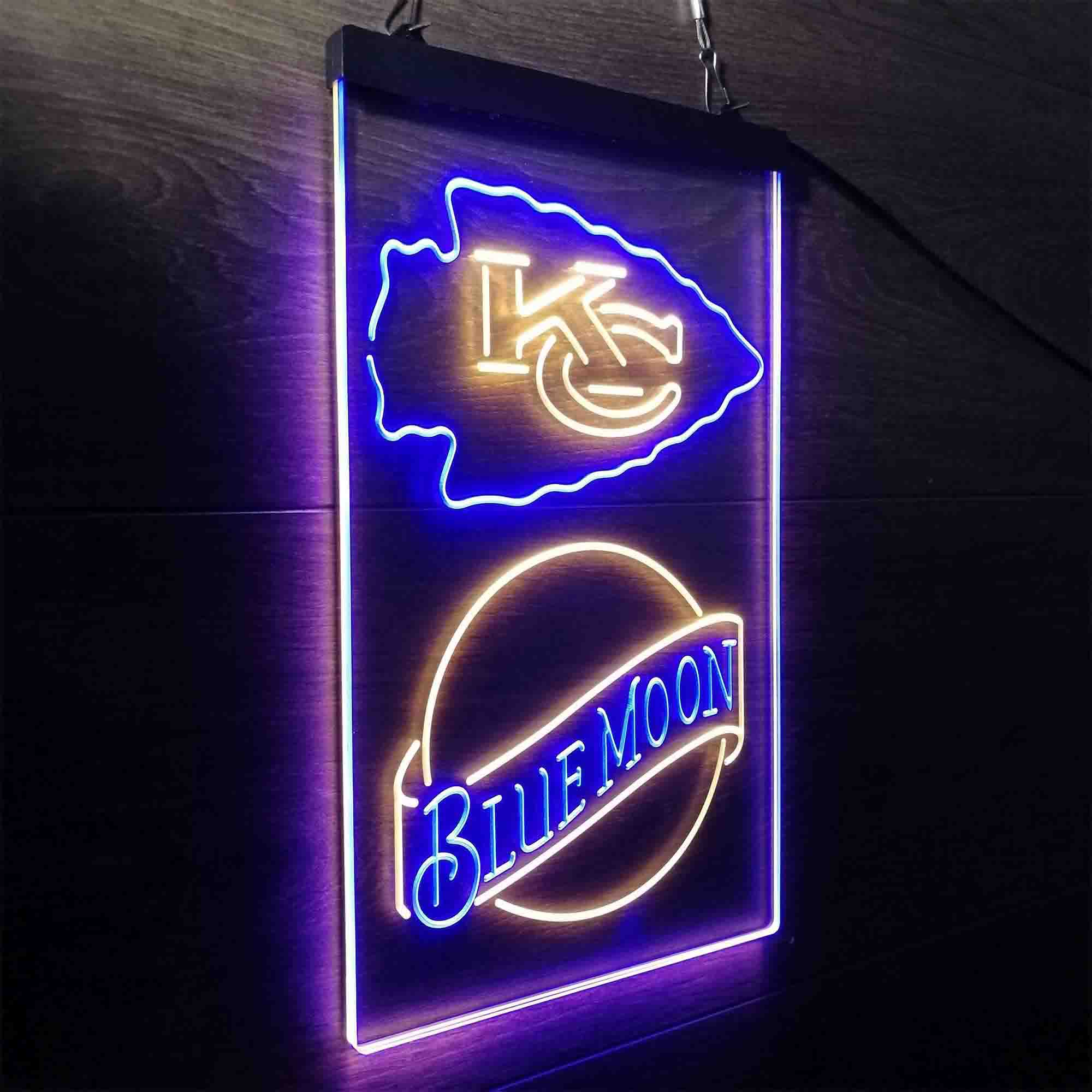 Blue Moon Bar Kansas City Chiefs Est. 1960 LED Neon Sign