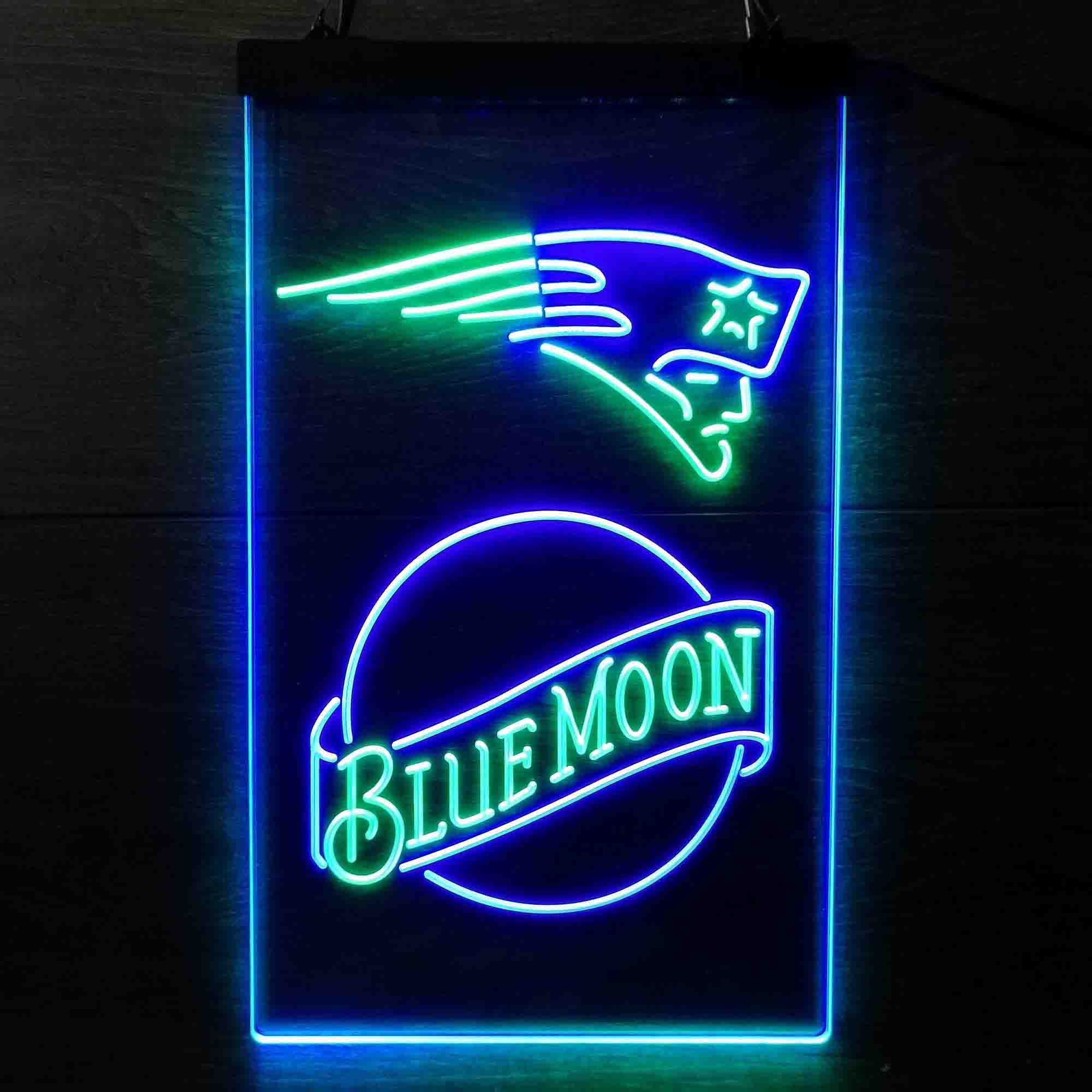 Blue Moon Bar New England Patriots Est. 1960 LED Neon Sign
