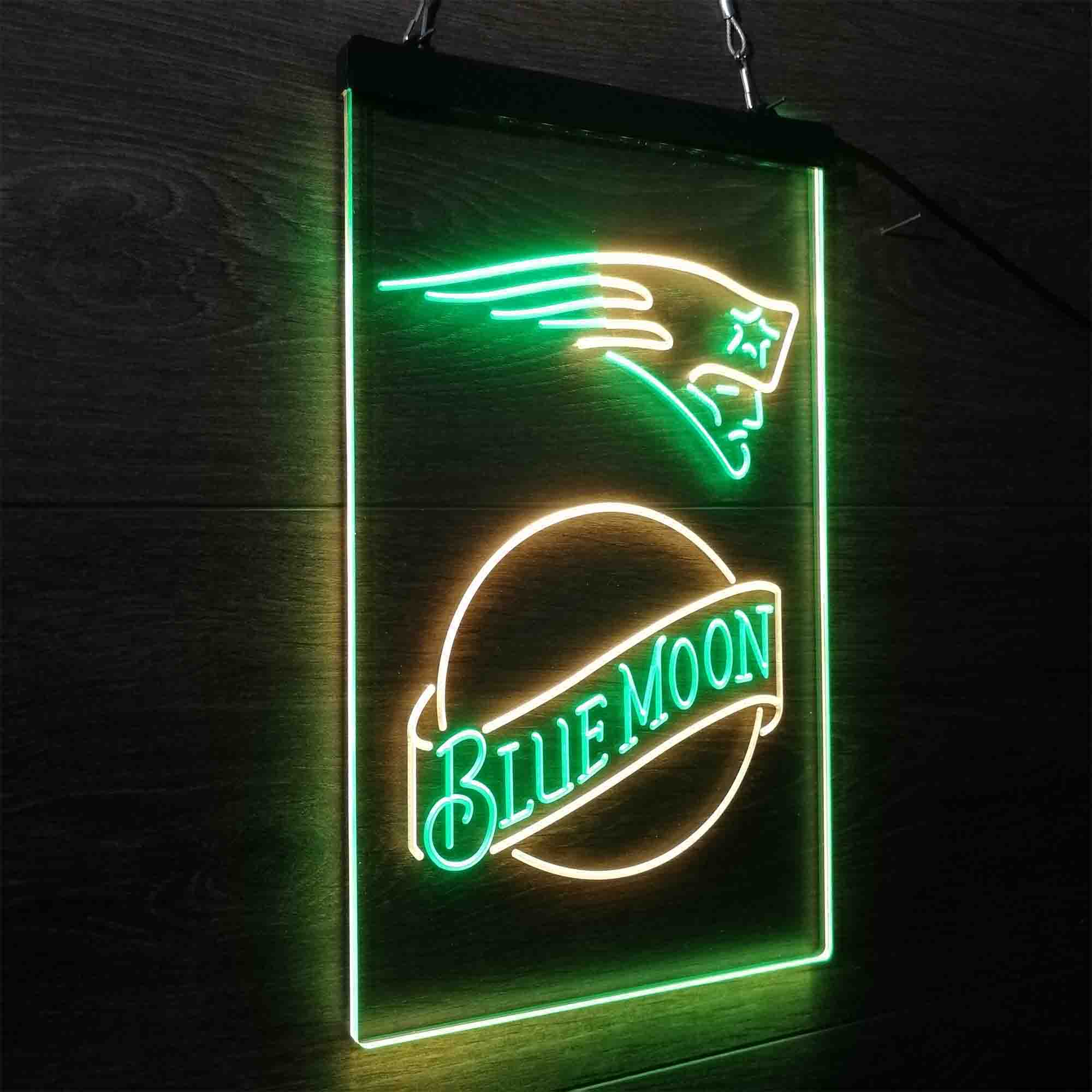 Blue Moon Bar New England Patriots Est. 1960 LED Neon Sign