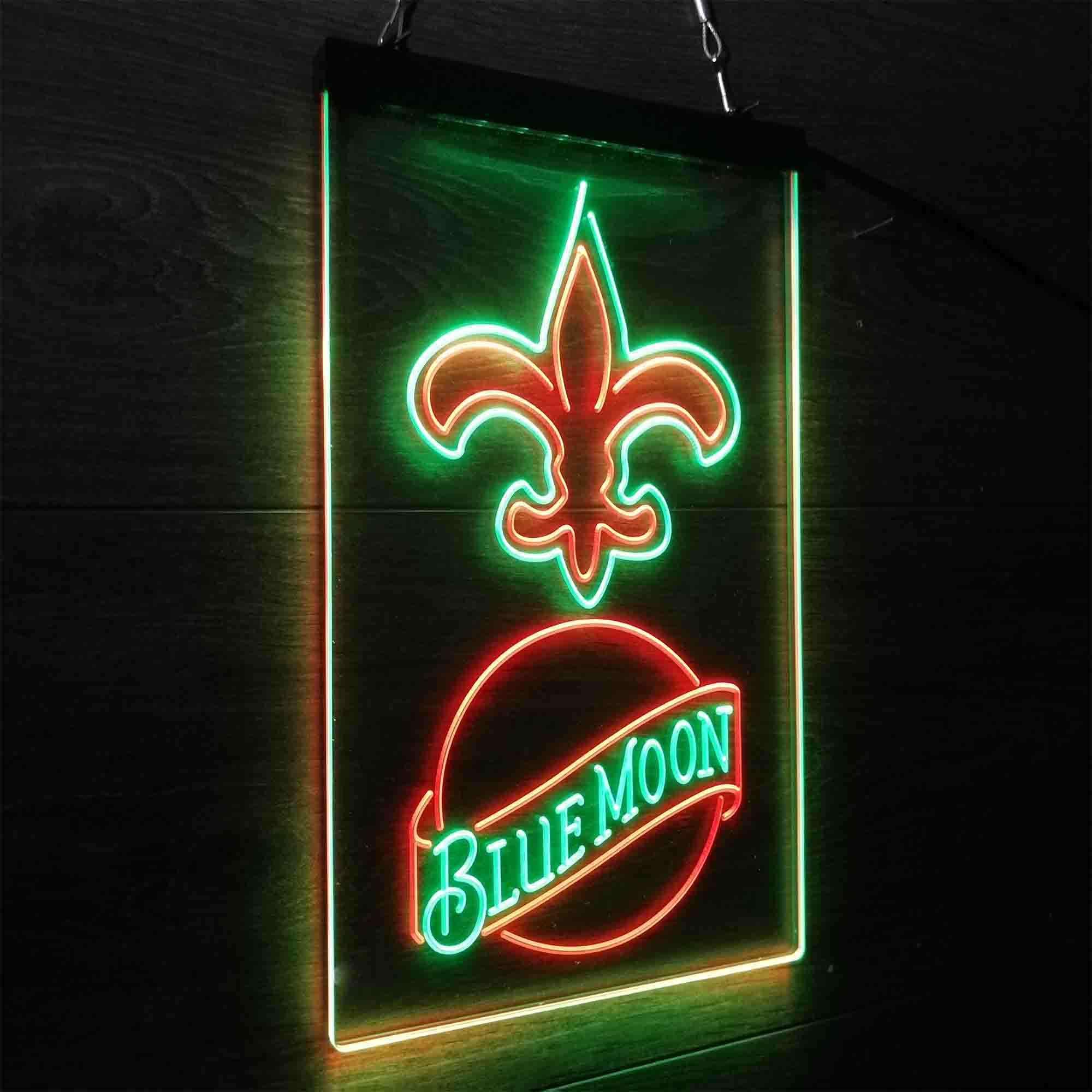 Blue Moon Bar New Orleans Saints Est. 1967 LED Neon Sign
