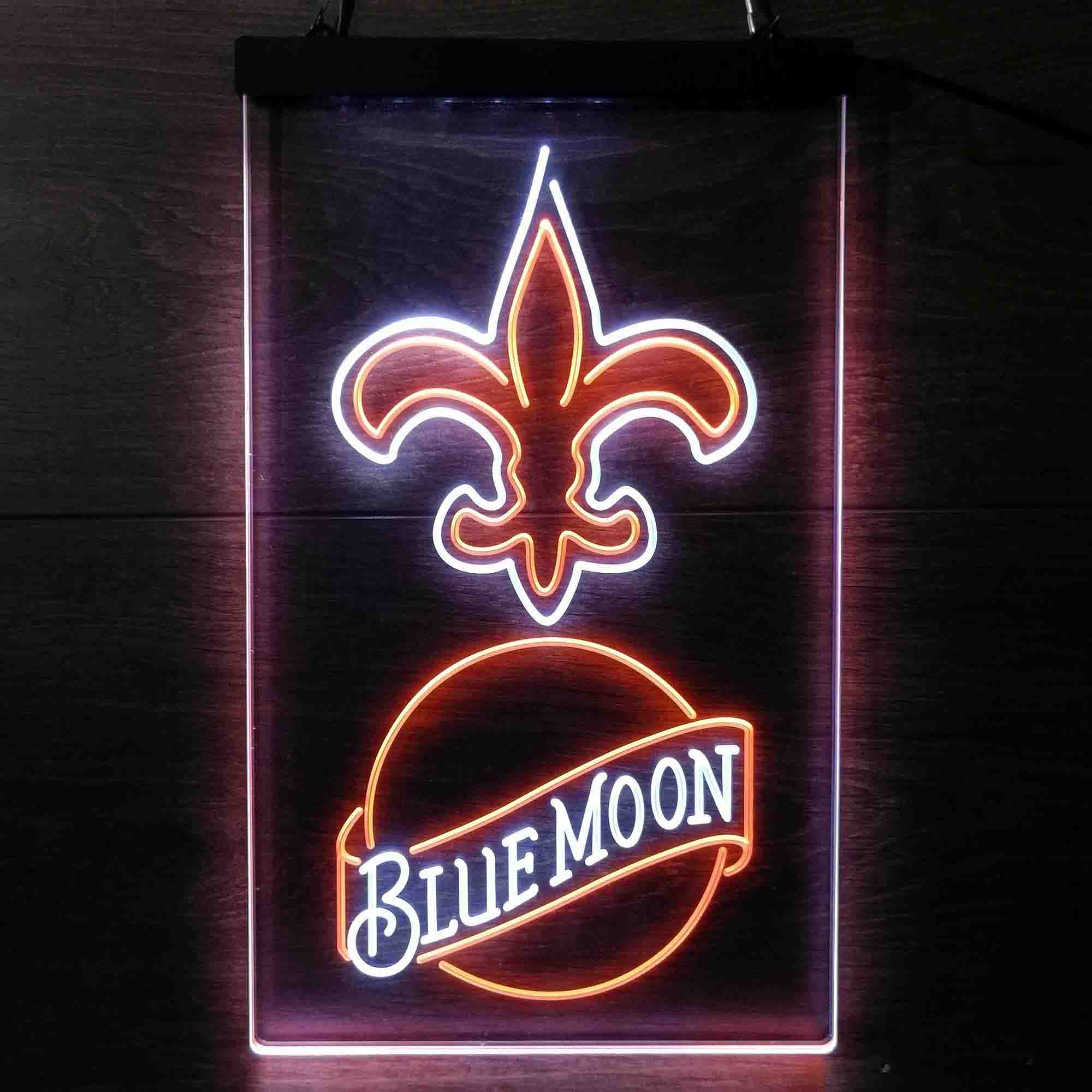 Blue Moon Bar New Orleans Saints Est. 1967 LED Neon Sign