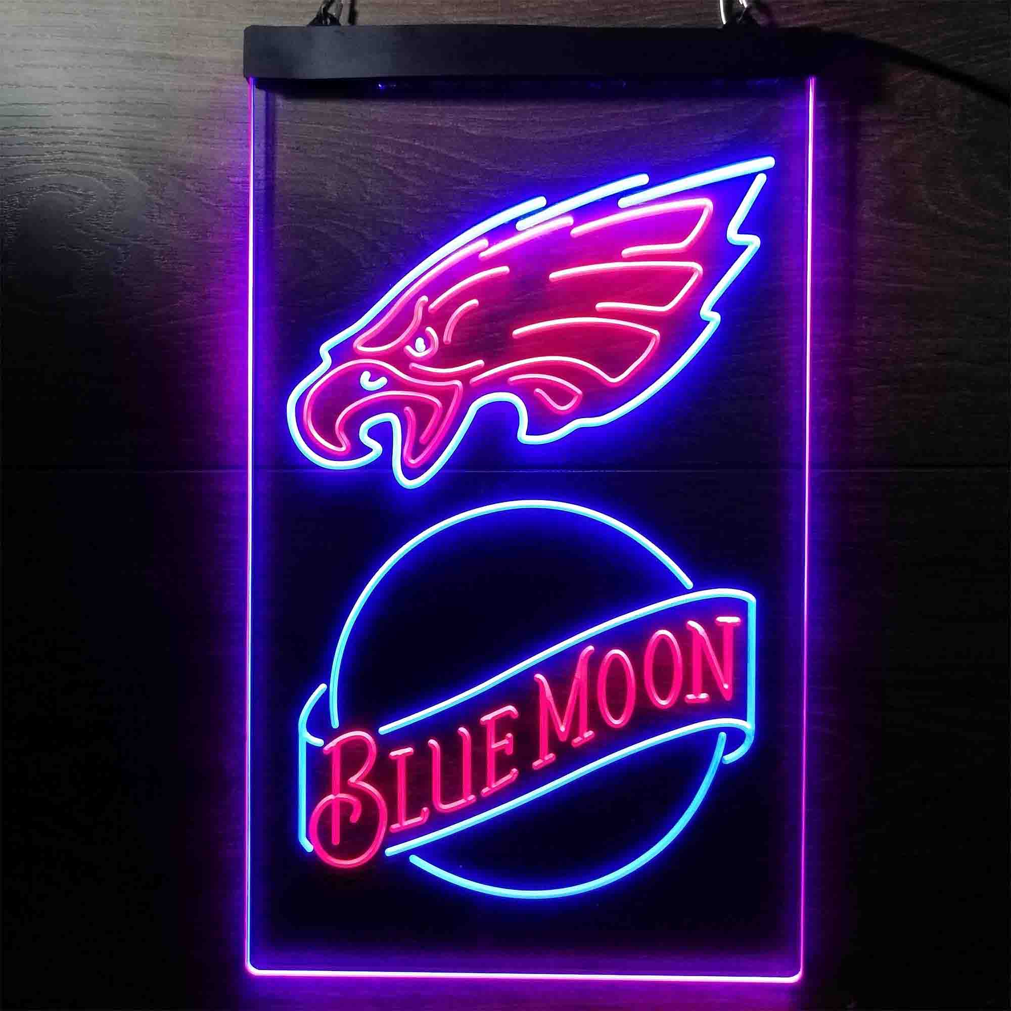 Blue Moon Bar Philadelphia Eagles Est. 1933 LED Neon Sign