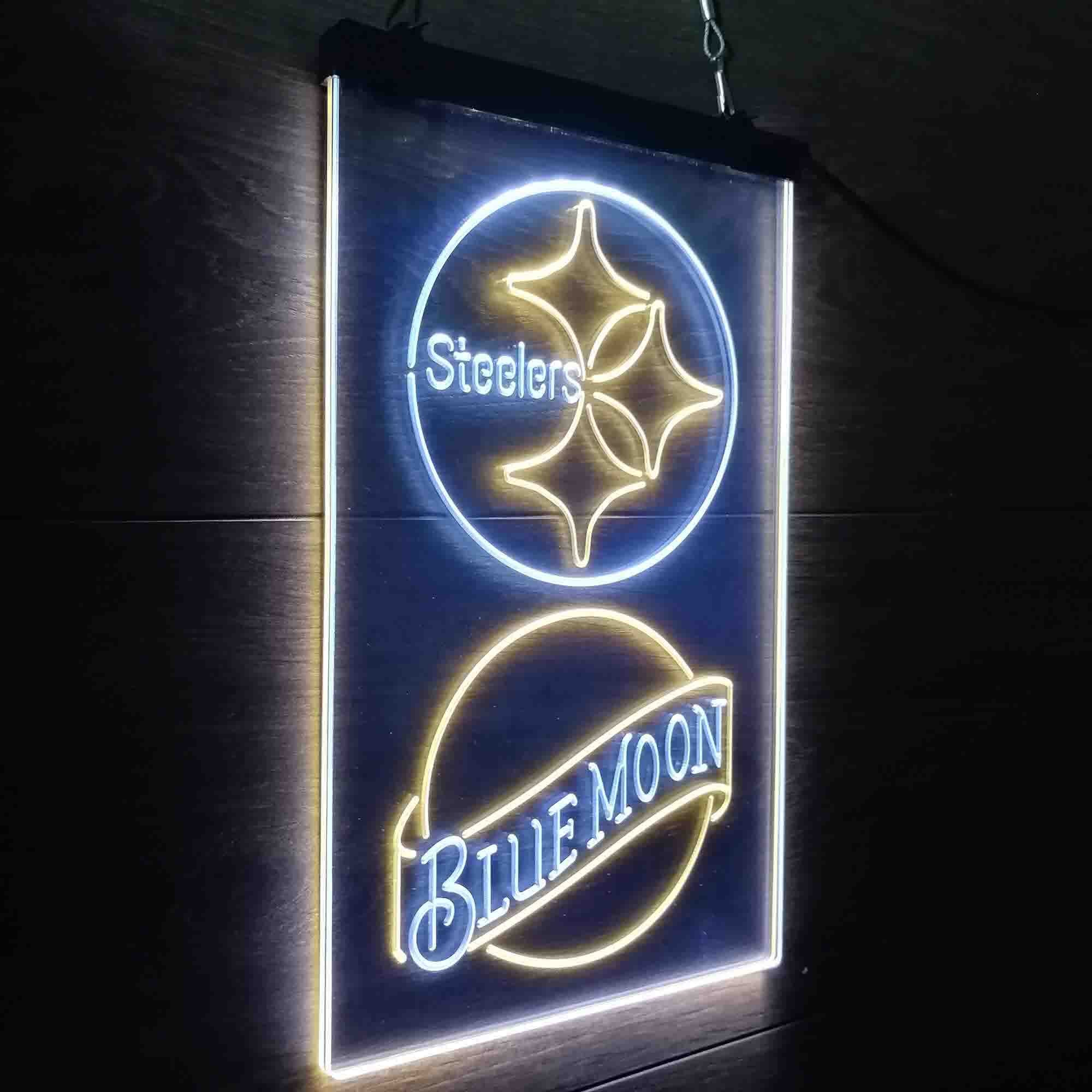 Blue Moon Bar Pittsburgh Steelers Est. 1933 LED Neon Sign