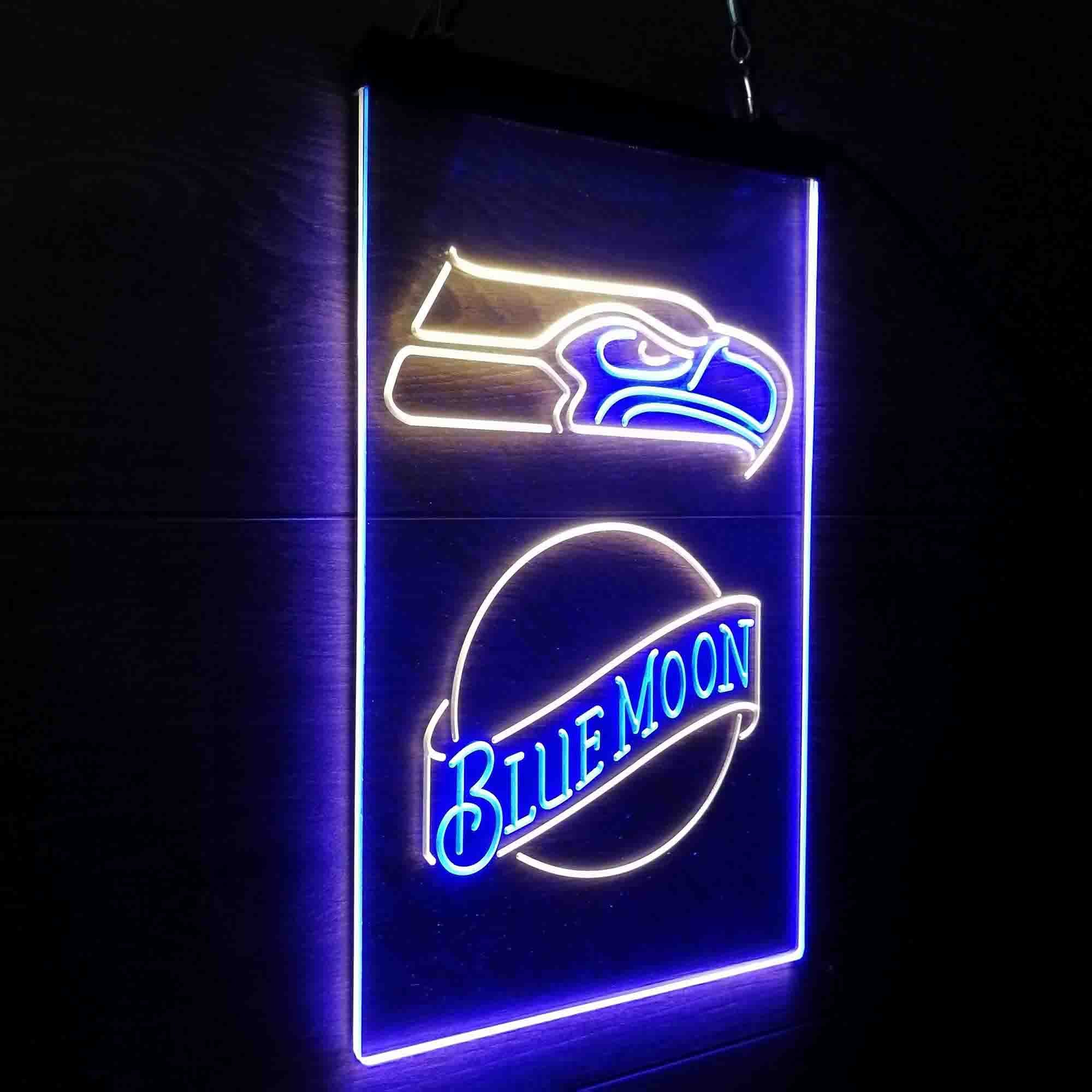 Blue Moon Bar Seattle Seahawks Est. 1976 LED Neon Sign