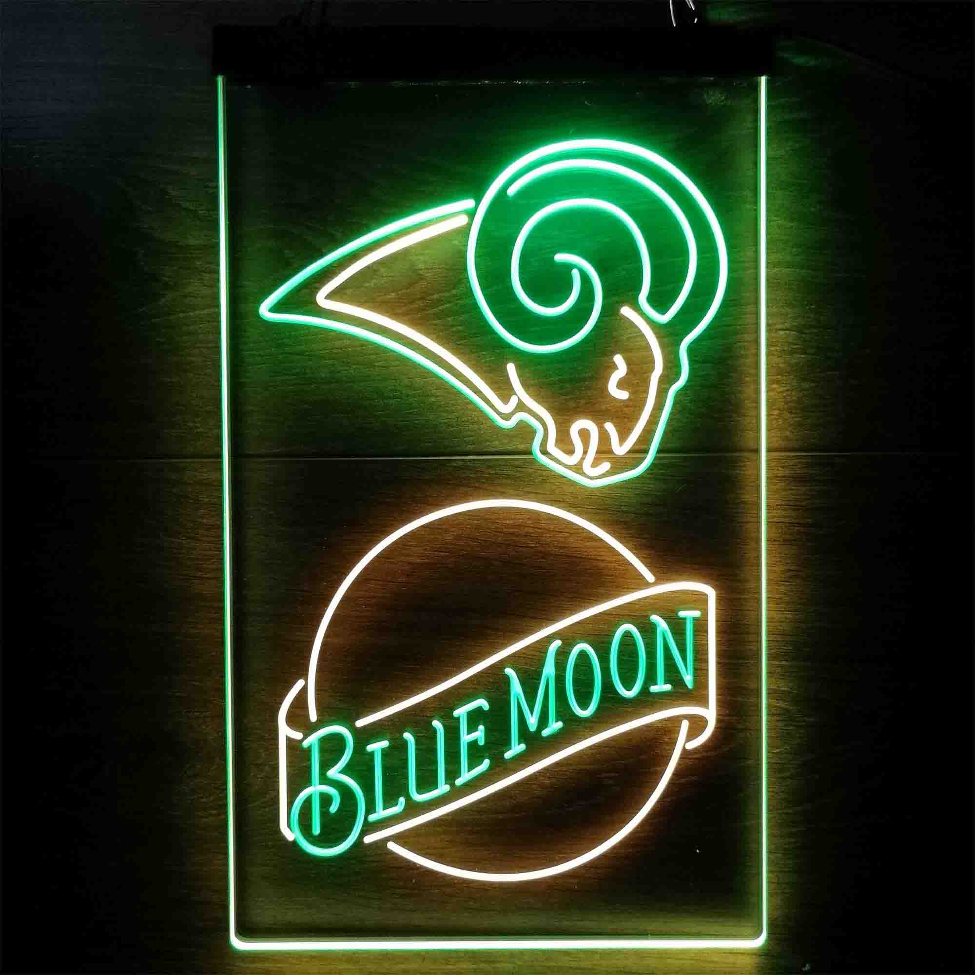 Blue Moon Bar Los Angeles Rams Est. 1937 LED Neon Sign