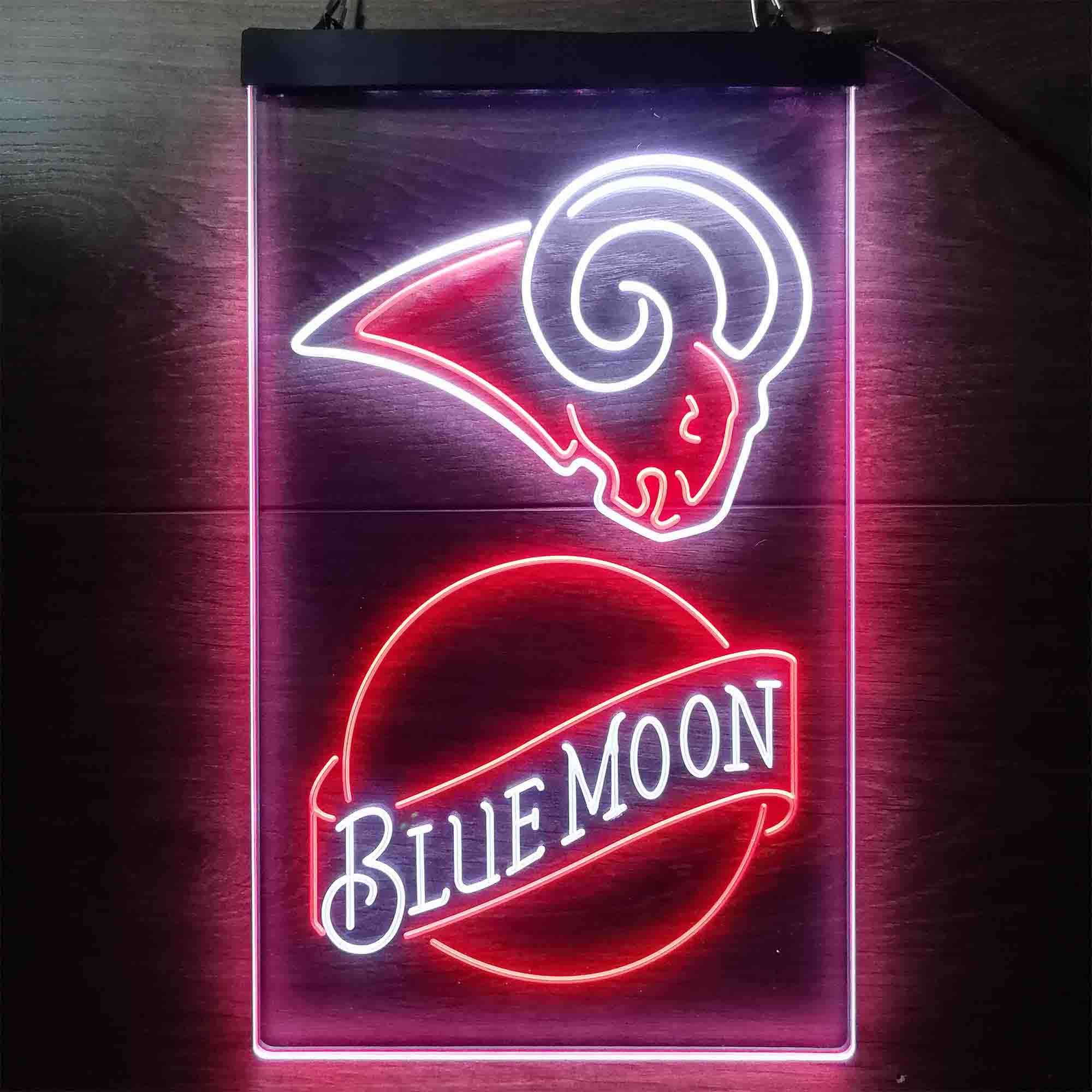 Blue Moon Bar Los Angeles Rams Est. 1937 LED Neon Sign