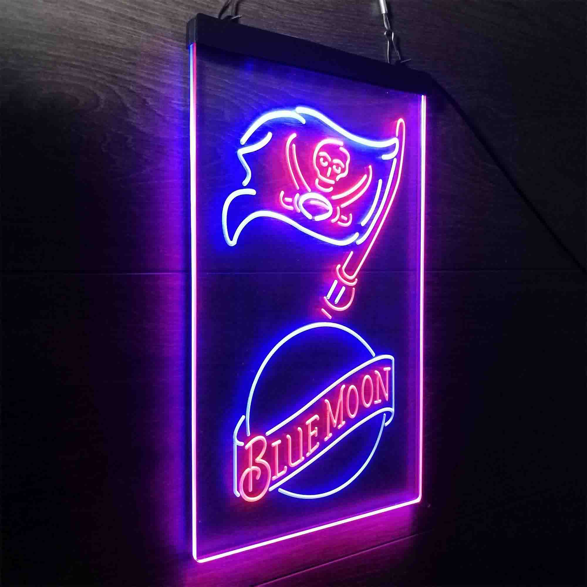 Blue Moon Bar Tampa Bay Buccaneers Est. 1976 LED Neon Sign