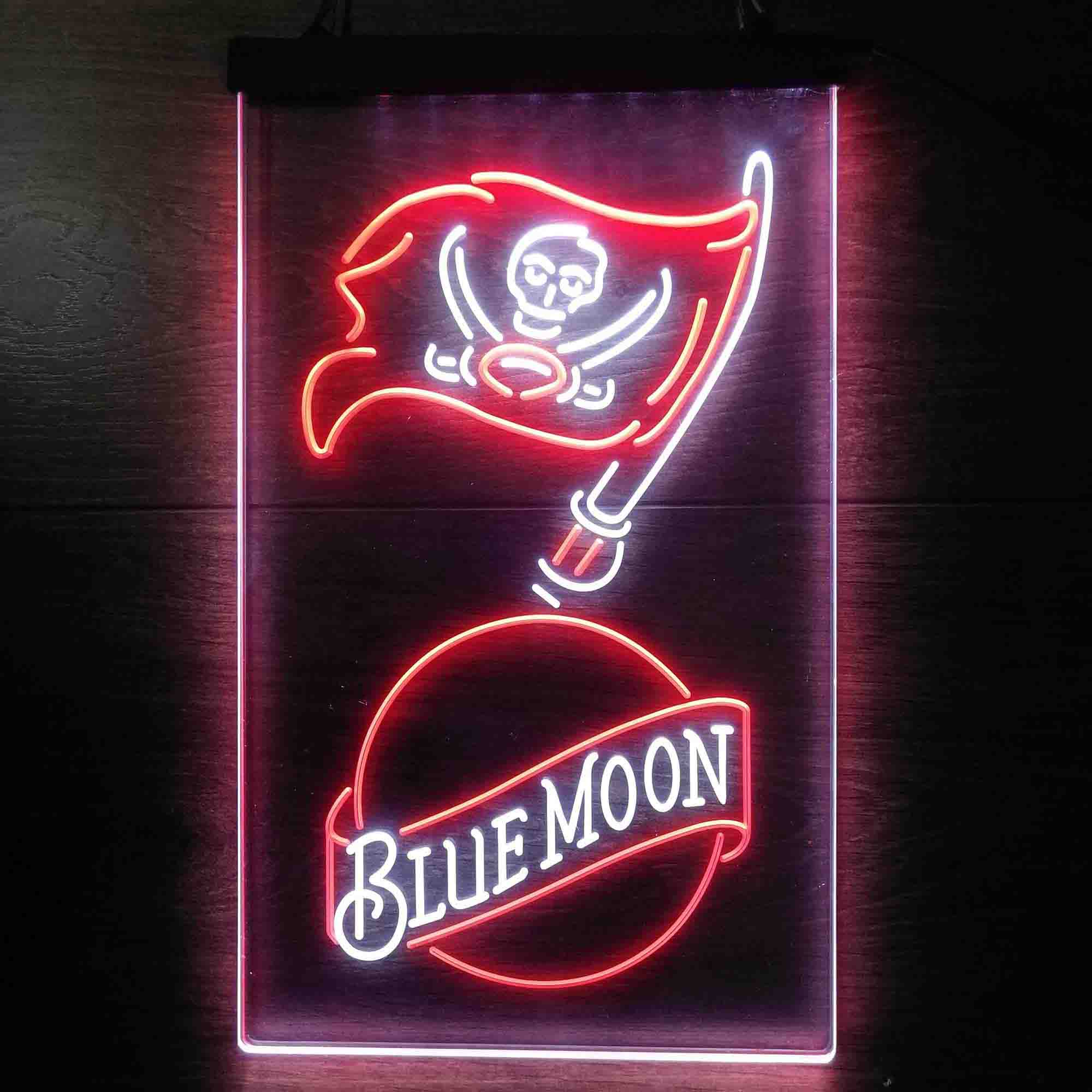 Blue Moon Bar Tampa Bay Buccaneers Est. 1976 LED Neon Sign
