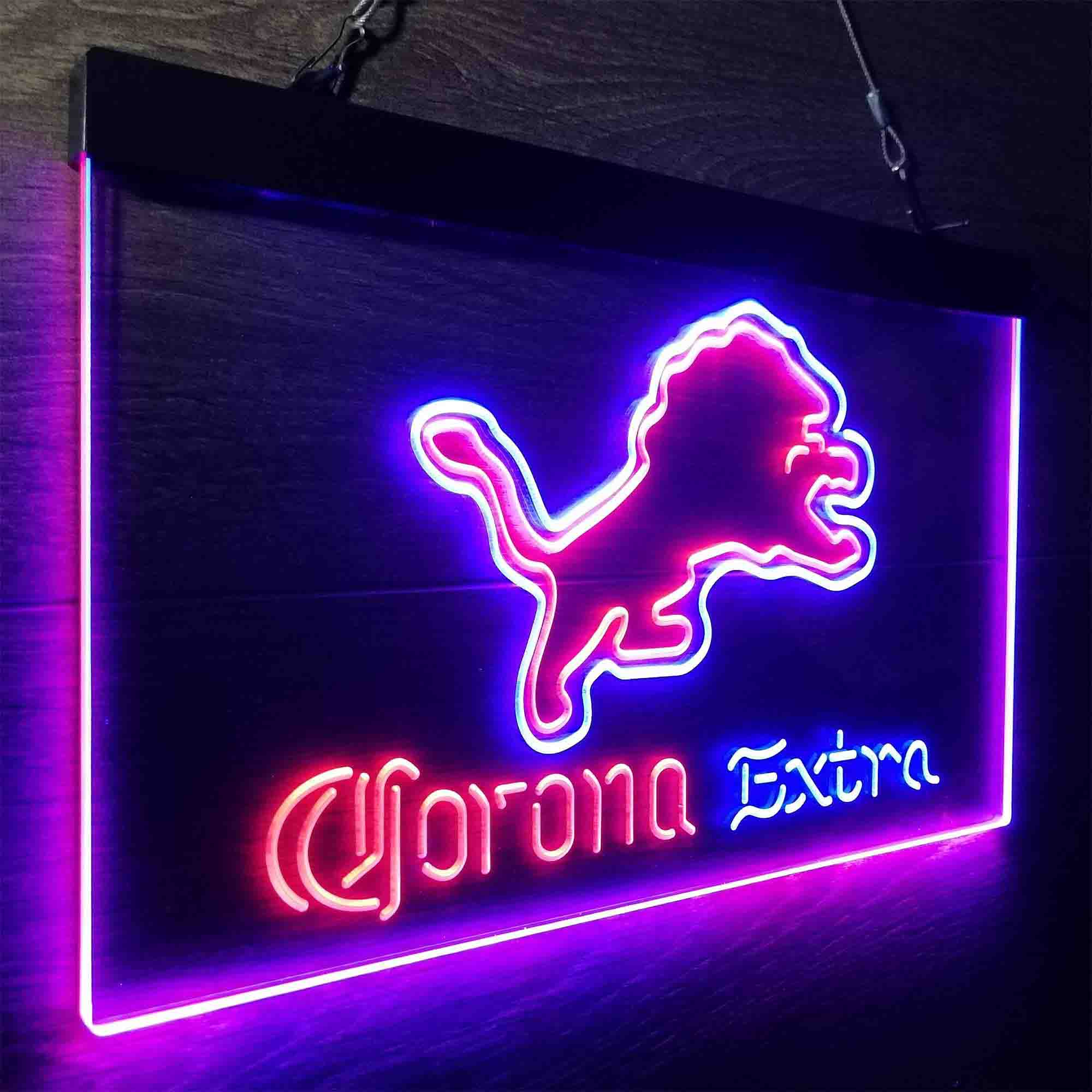 Corona Extra Bar Detroit Lions Est. 1934 LED Neon Sign