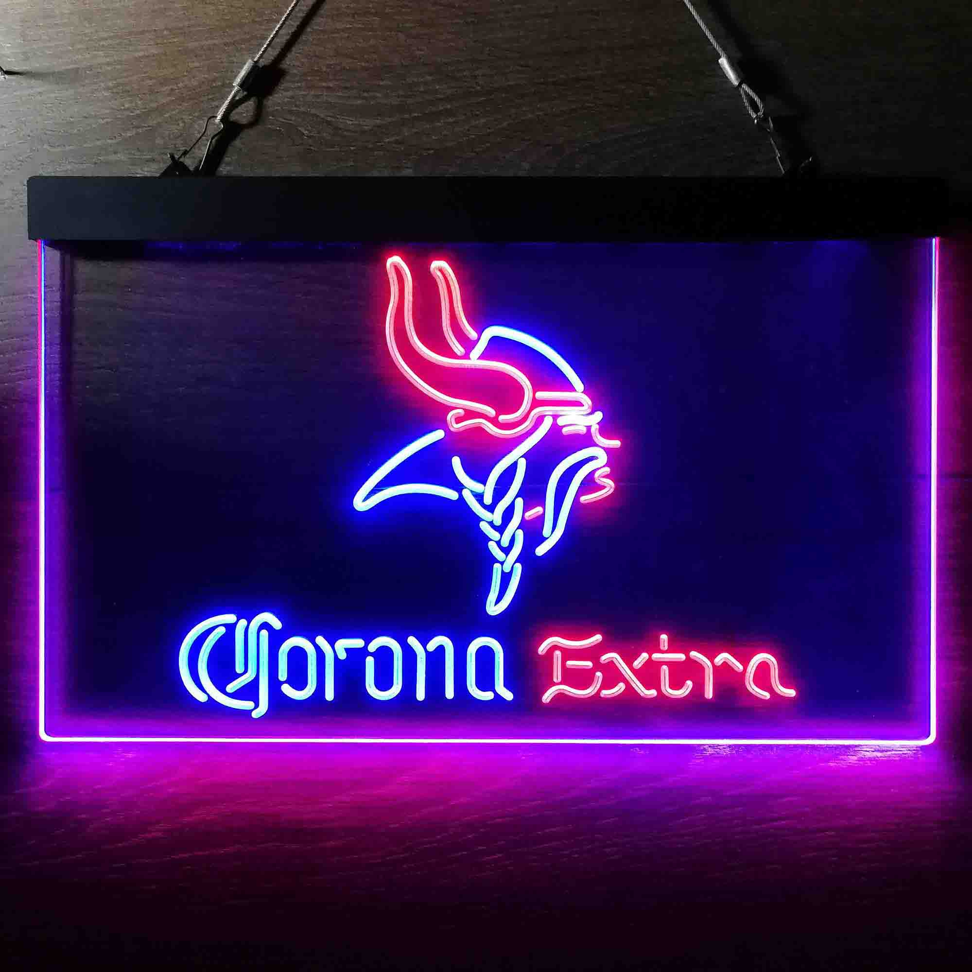 Corona Extra Bar Minnesota Vikings Est. 1961 LED Neon Sign