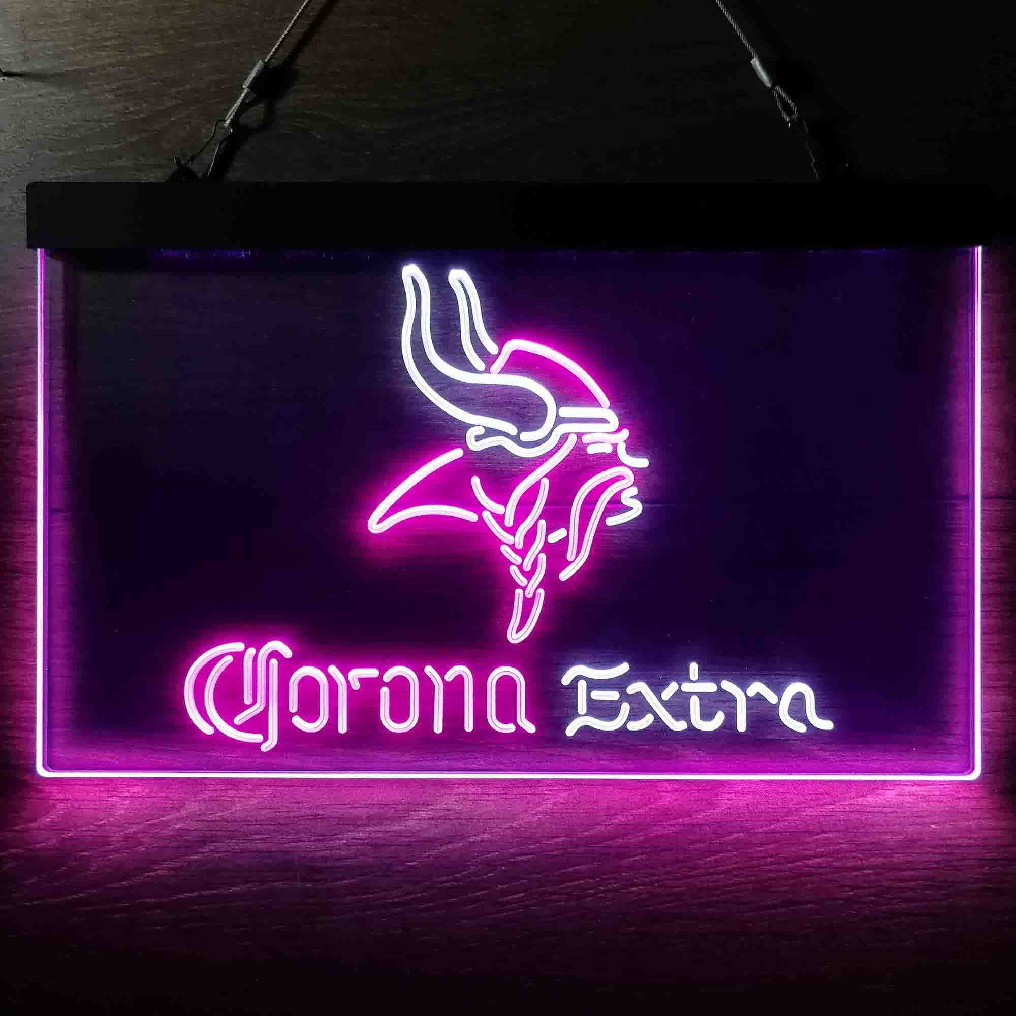 Corona Extra Bar Minnesota Vikings Est. 1961 LED Neon Sign