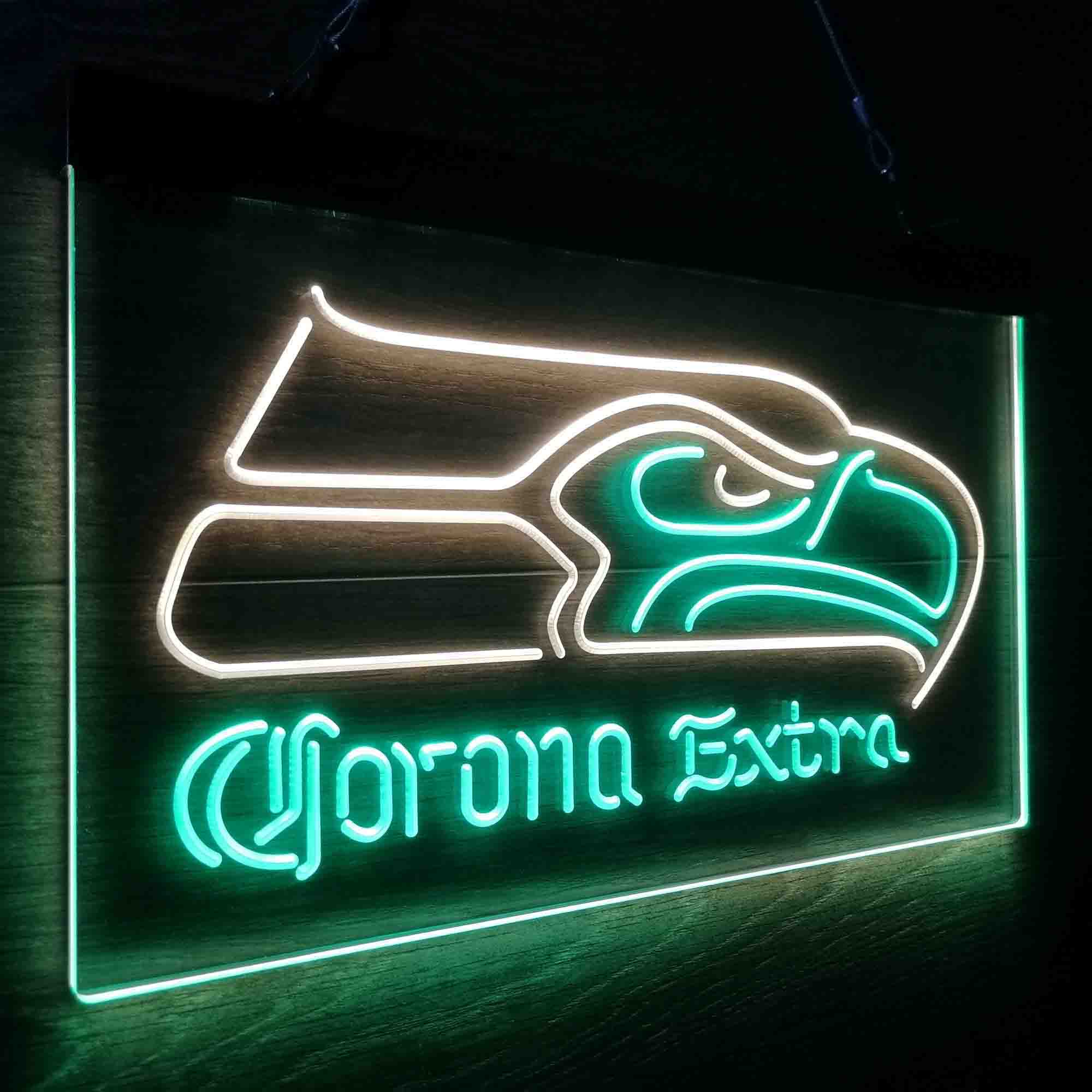 Corona Extra Bar Seattle Seahawks Est. 1976 LED Neon Sign