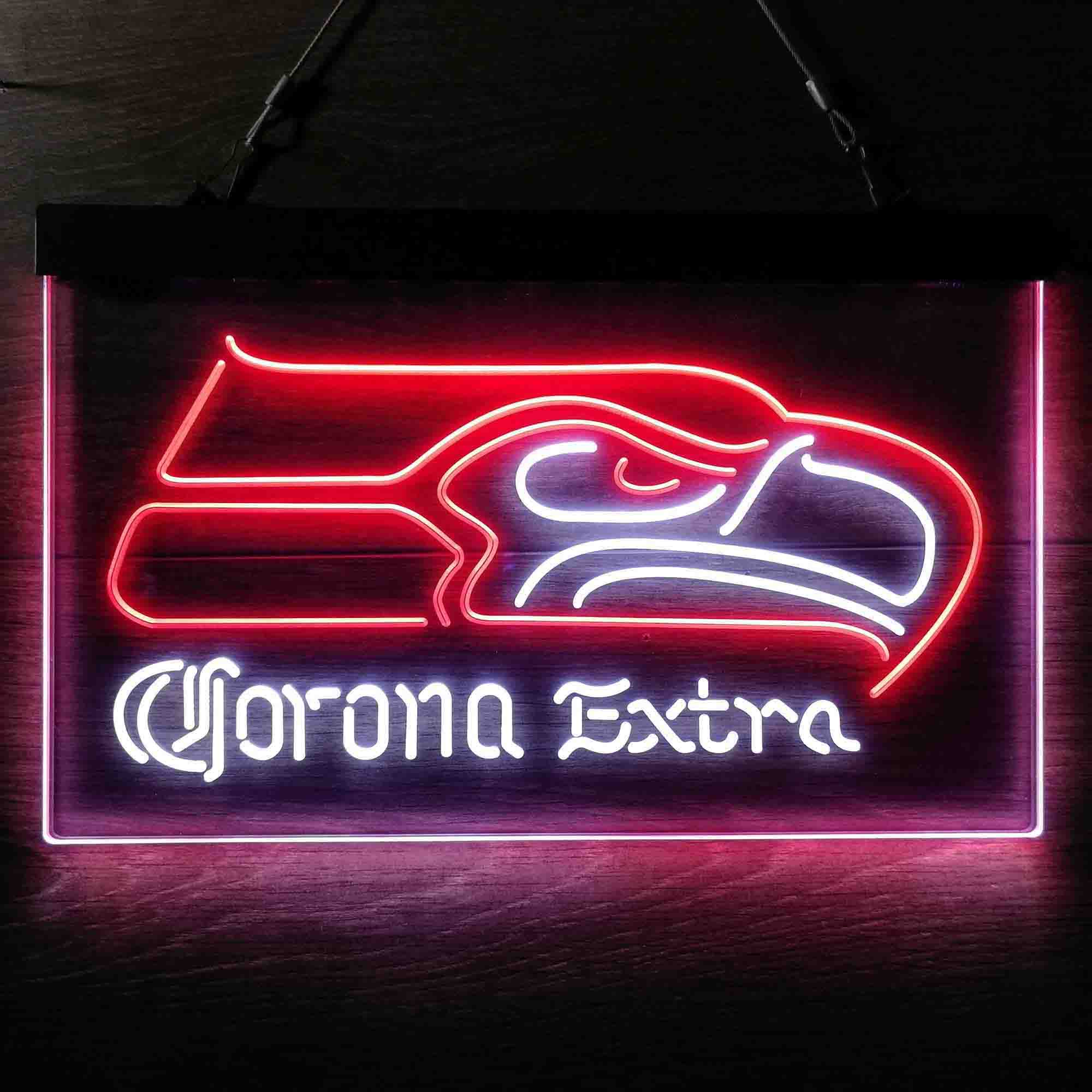 Corona Extra Bar Seattle Seahawks Est. 1976 LED Neon Sign