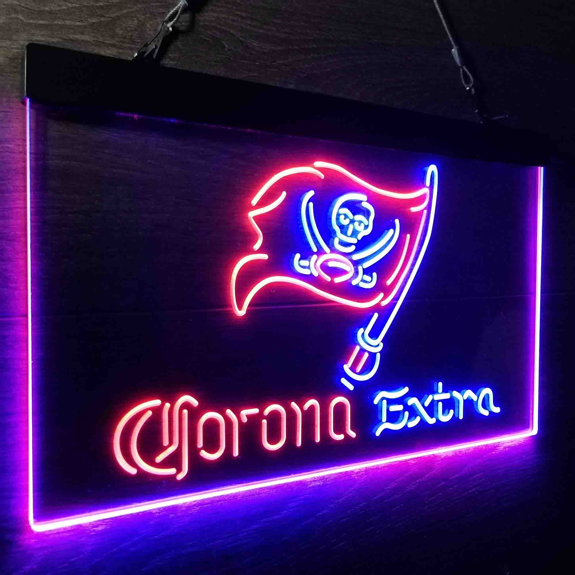 Corona Extra Bar Tampa Bay Buccaneers Est. 1976 LED Neon Sign