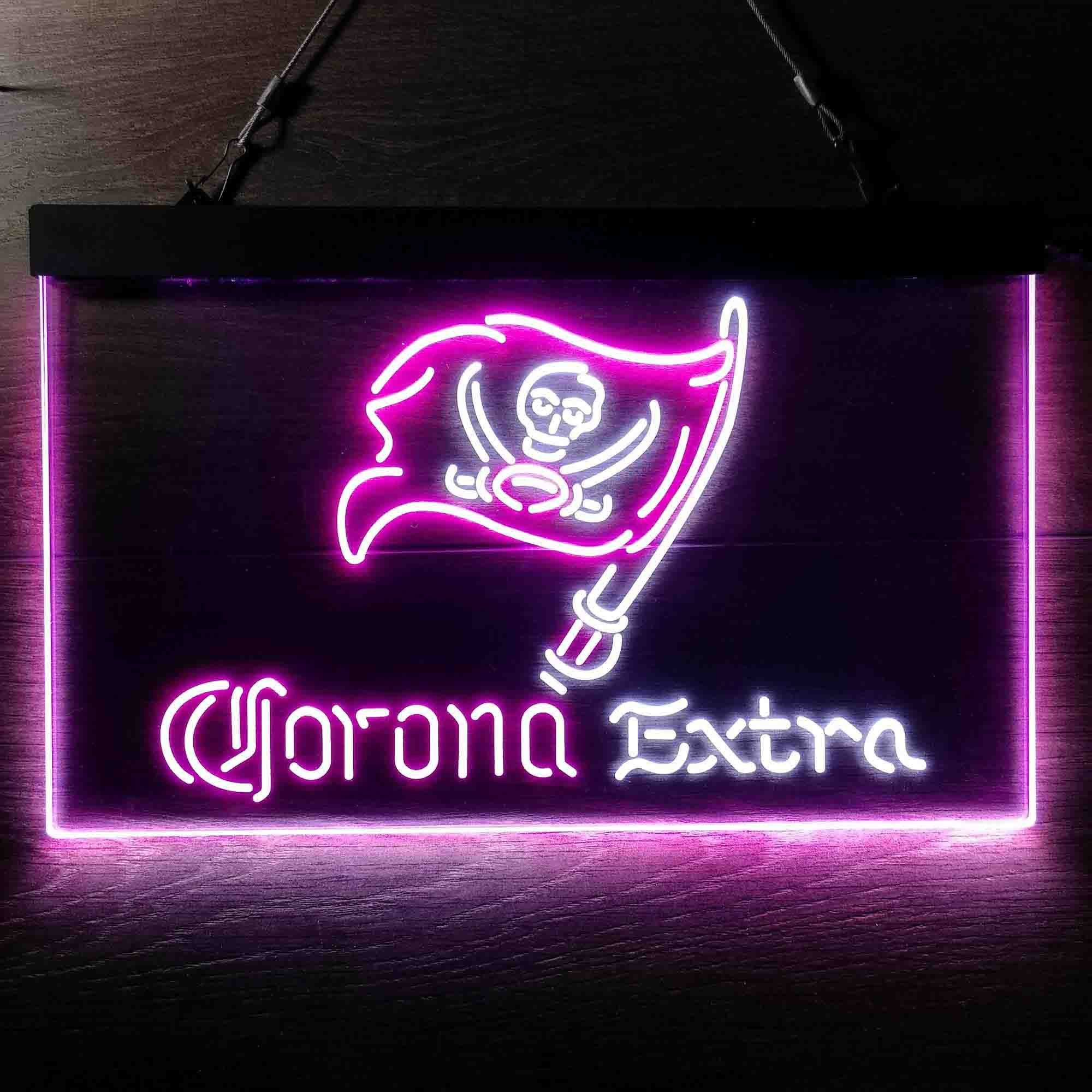 Corona Extra Bar Tampa Bay Buccaneers Est. 1976 LED Neon Sign