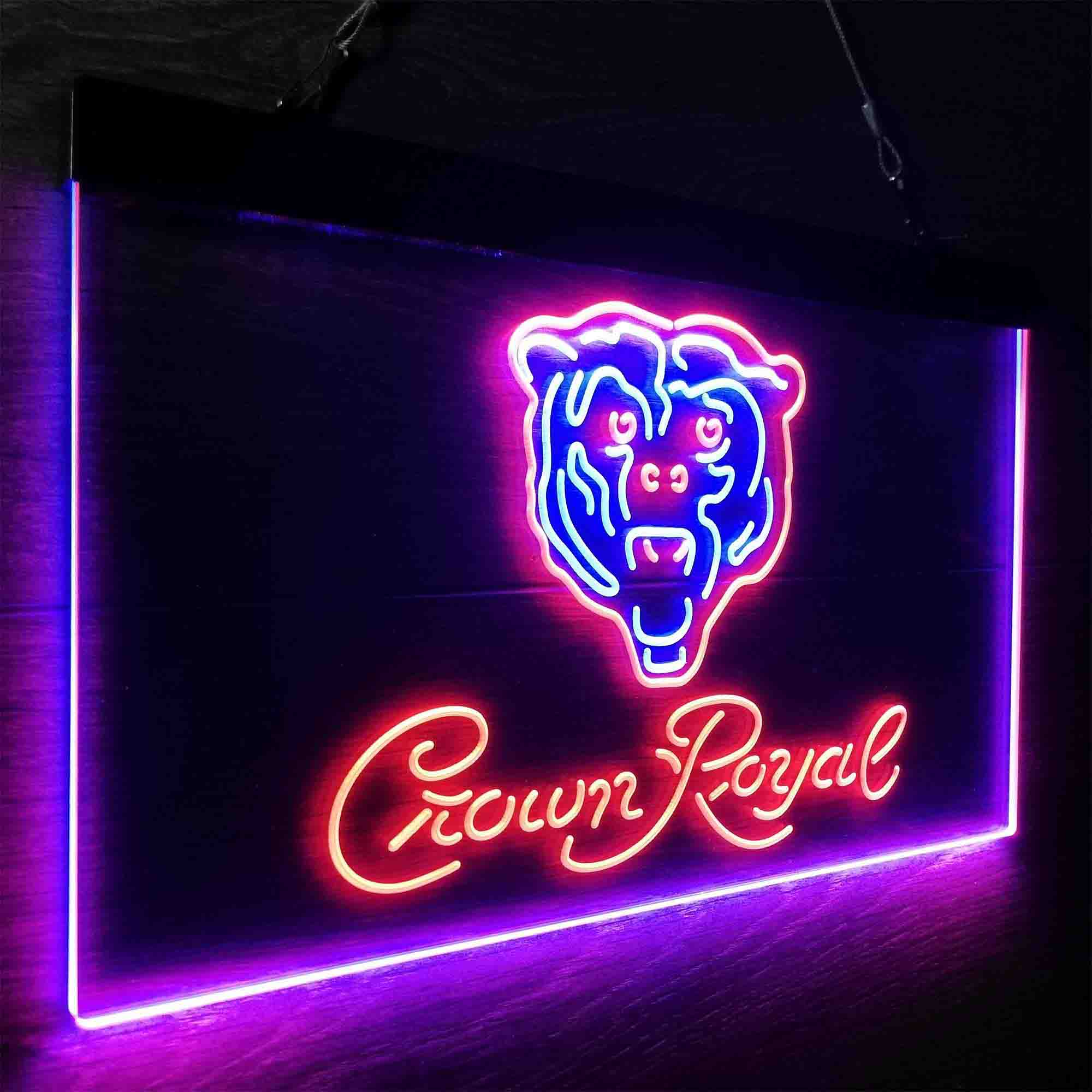 Crown Royal Bar Chicago Bears Est. 1920 LED Neon Sign