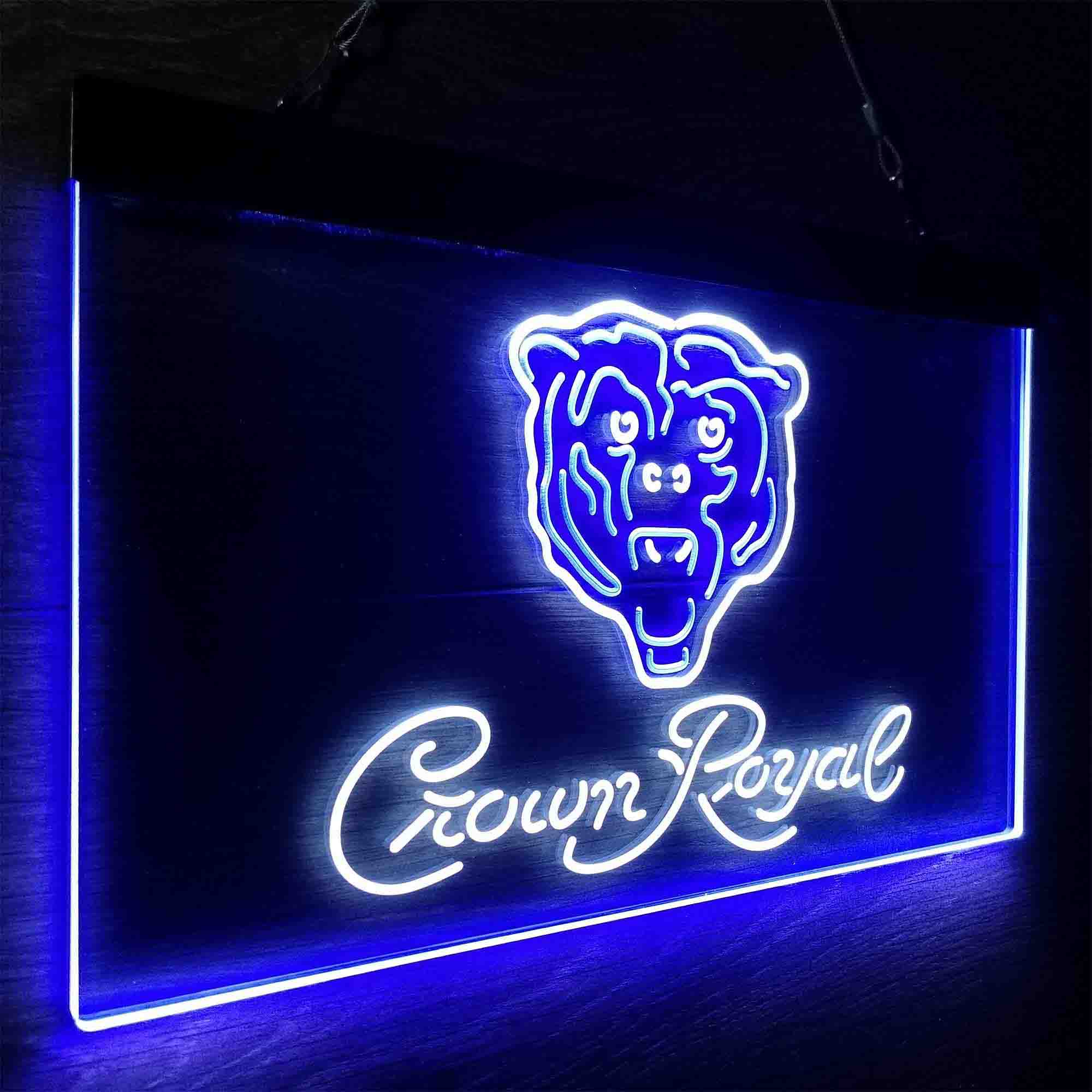 Crown Royal Bar Chicago Bears Est. 1920 LED Neon Sign