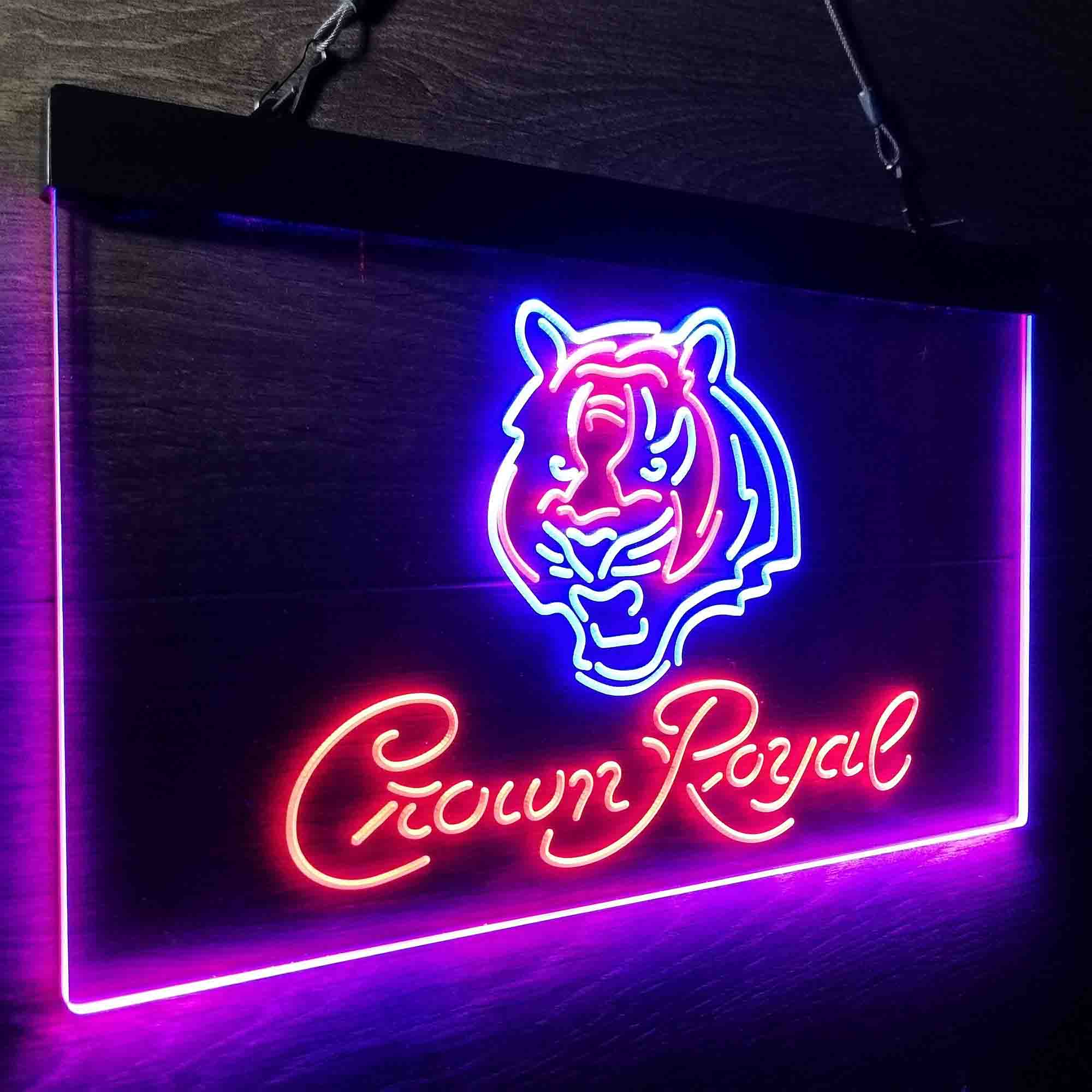 Crown Royal Bar Cincinnati Bengals Est. 1968 LED Neon Sign