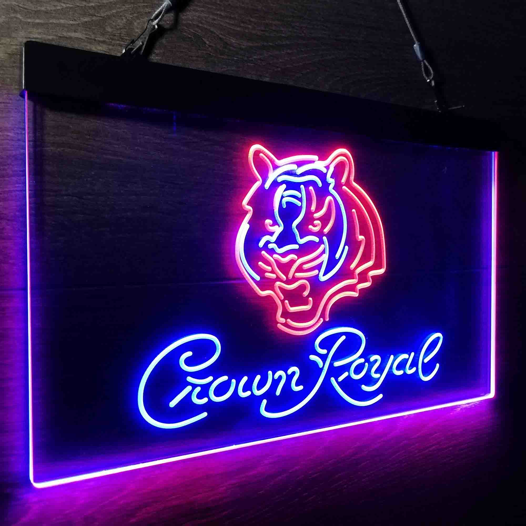 Crown Royal Bar Cincinnati Bengals Est. 1968 LED Neon Sign