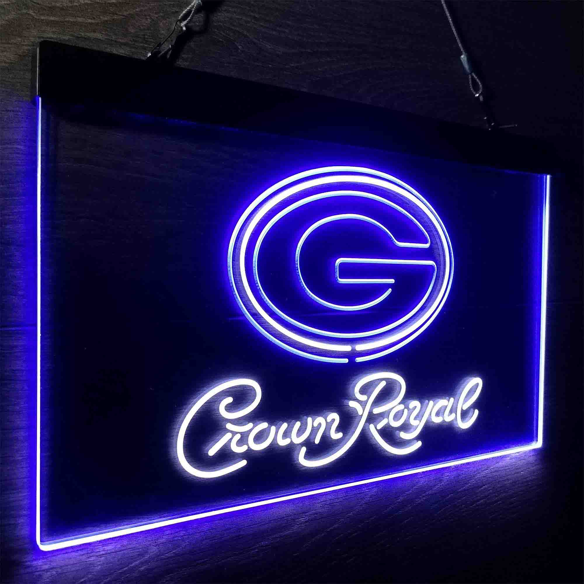 Crown Royal Bar Green Bay Packers Est. 1919 LED Neon Sign