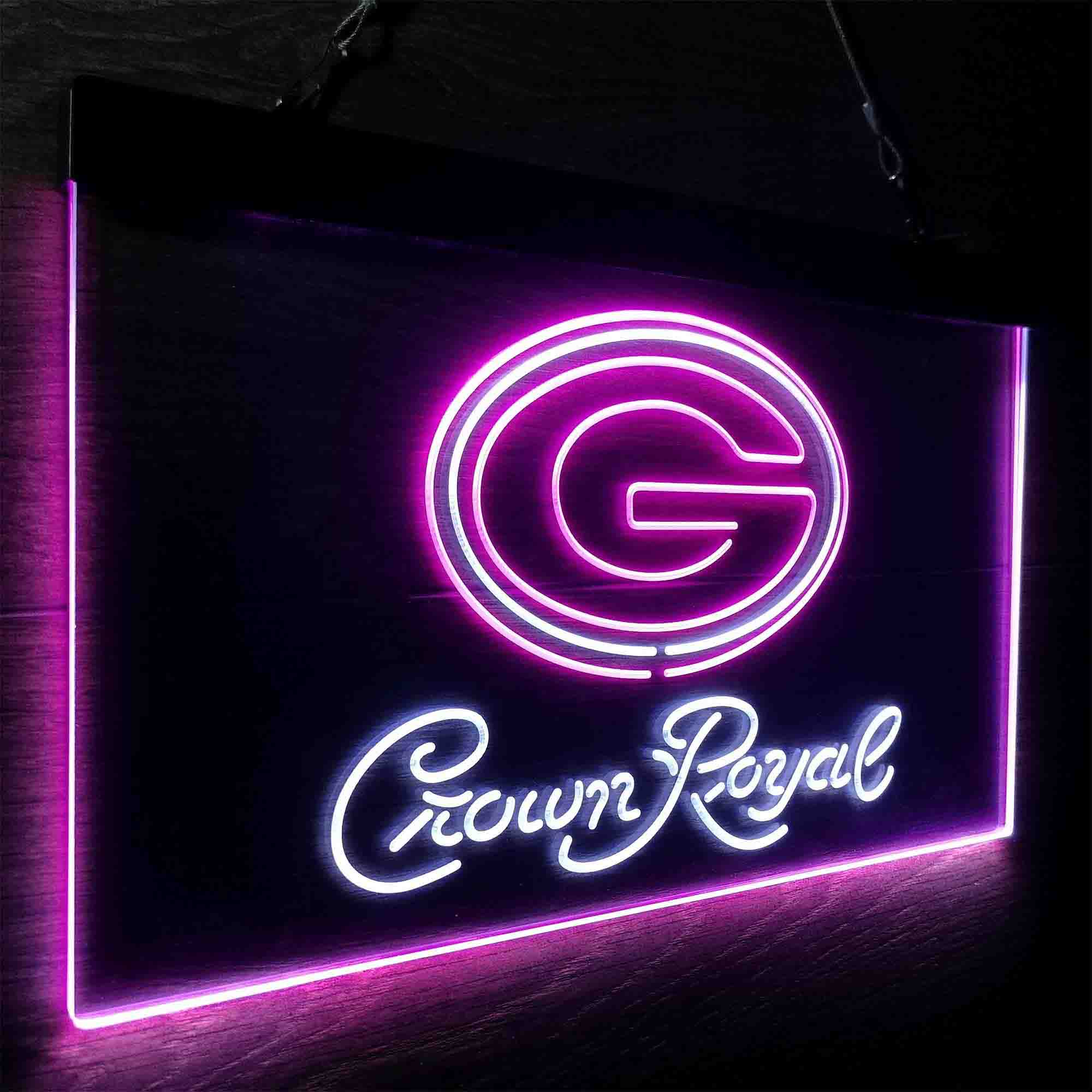 Crown Royal Bar Green Bay Packers Est. 1919 LED Neon Sign