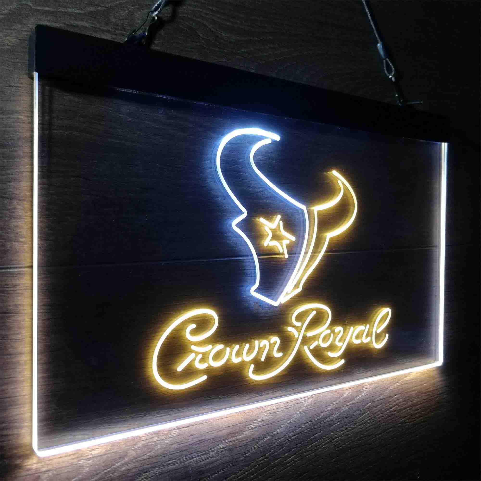 Crown Royal Bar Houston Texans Est. 2002 LED Neon Sign