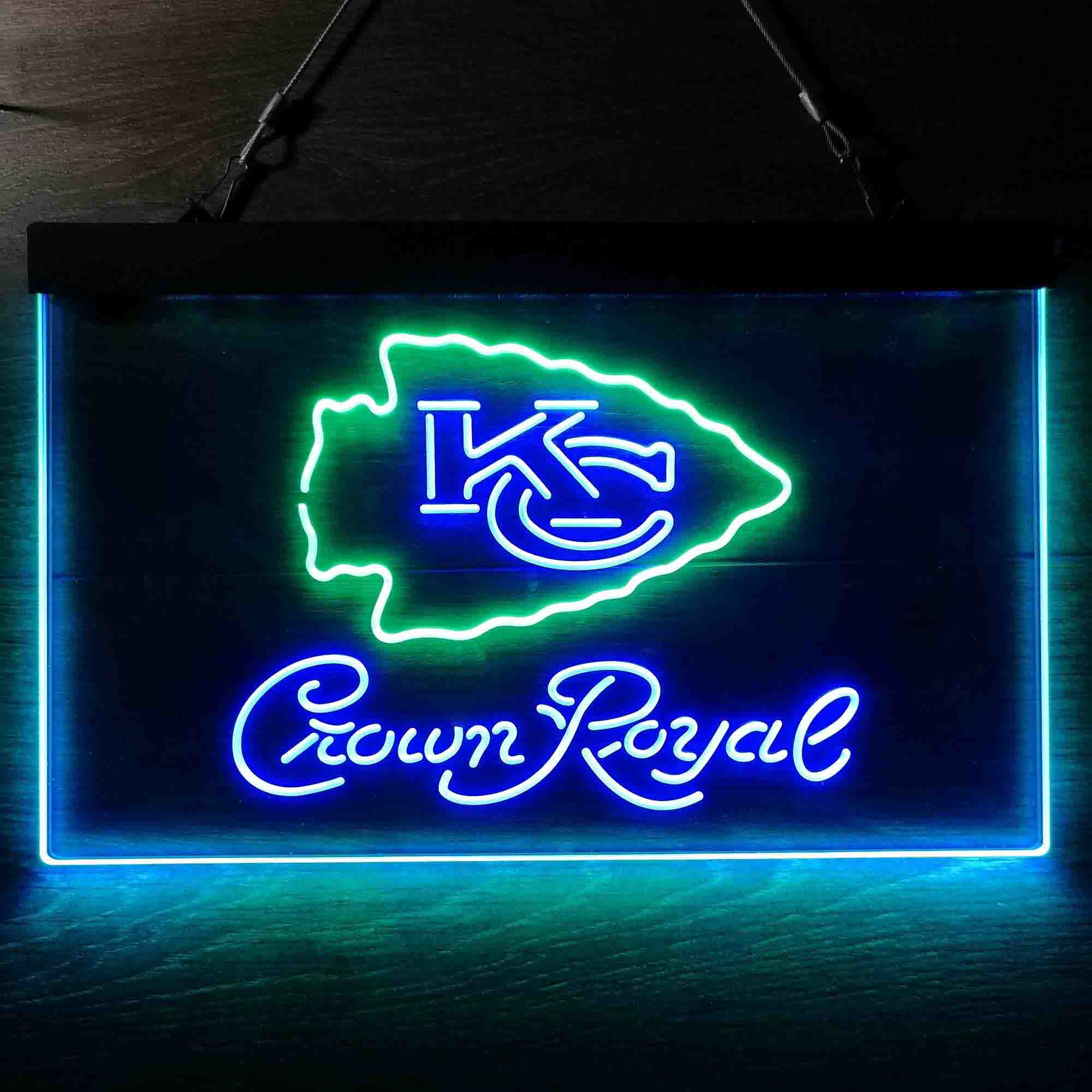 Crown Royal Bar Kansas City Chiefs Est. 1960 LED Neon Sign