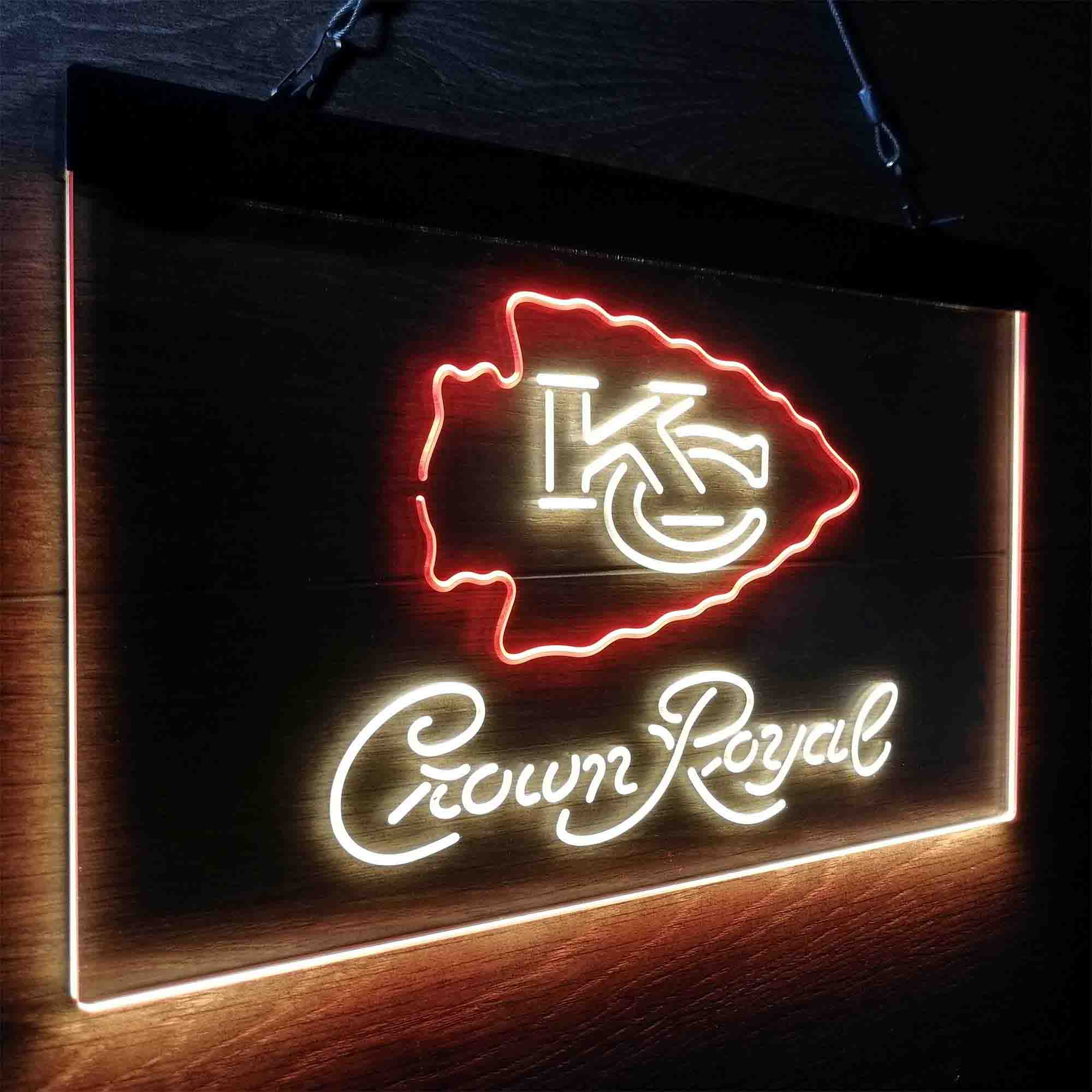 Crown Royal Bar Kansas City Chiefs Est. 1960 LED Neon Sign