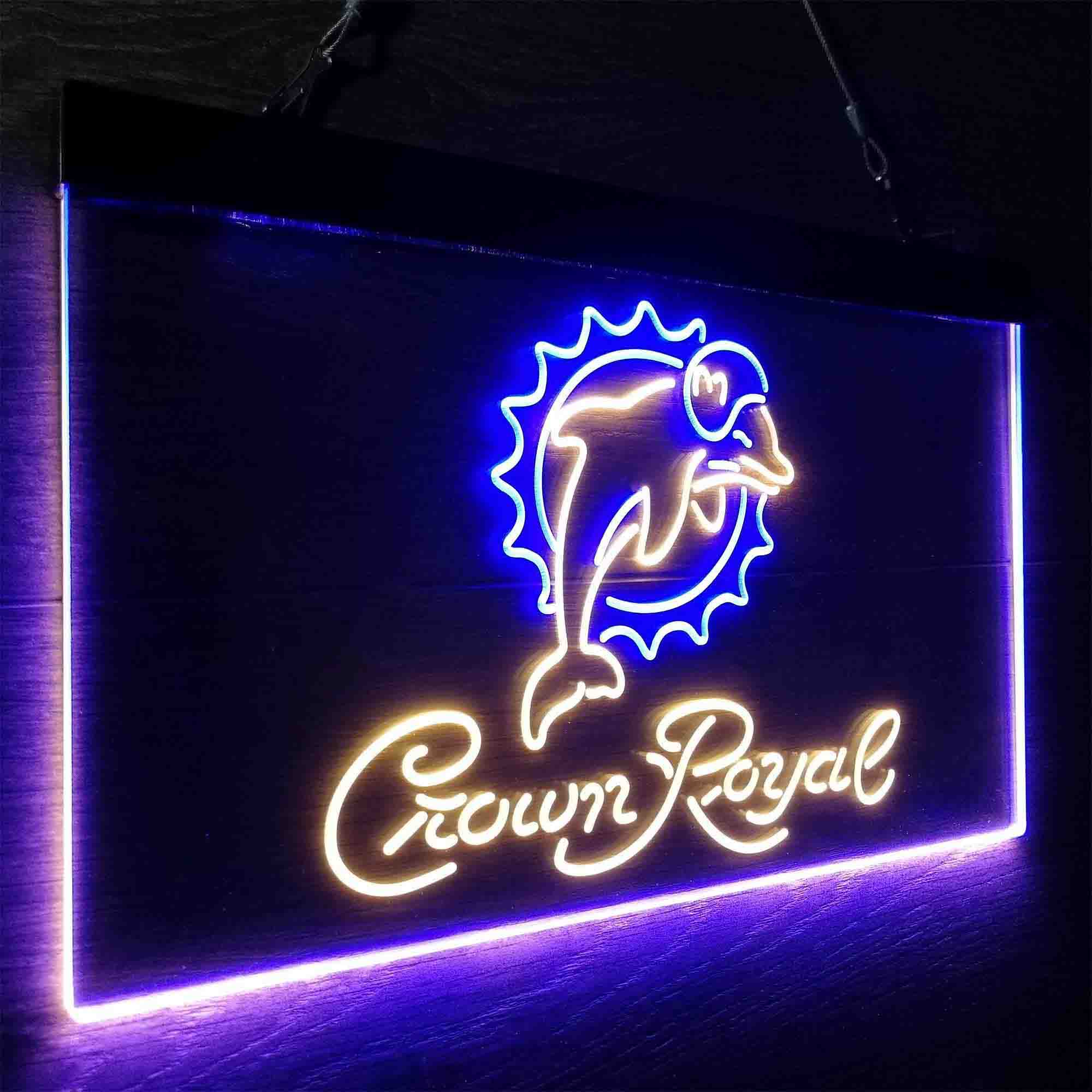 Crown Royal Bar Miami Dolphins Est. 1966 LED Neon Sign