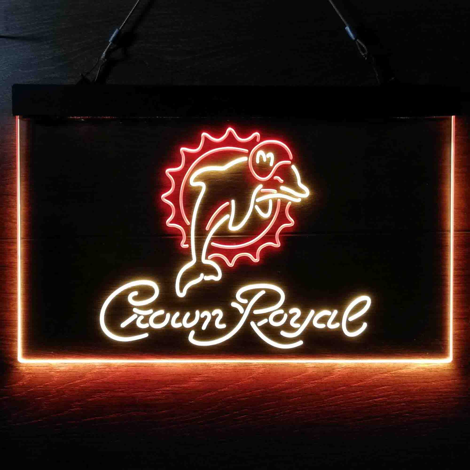 Crown Royal Bar Miami Dolphins Est. 1966 LED Neon Sign
