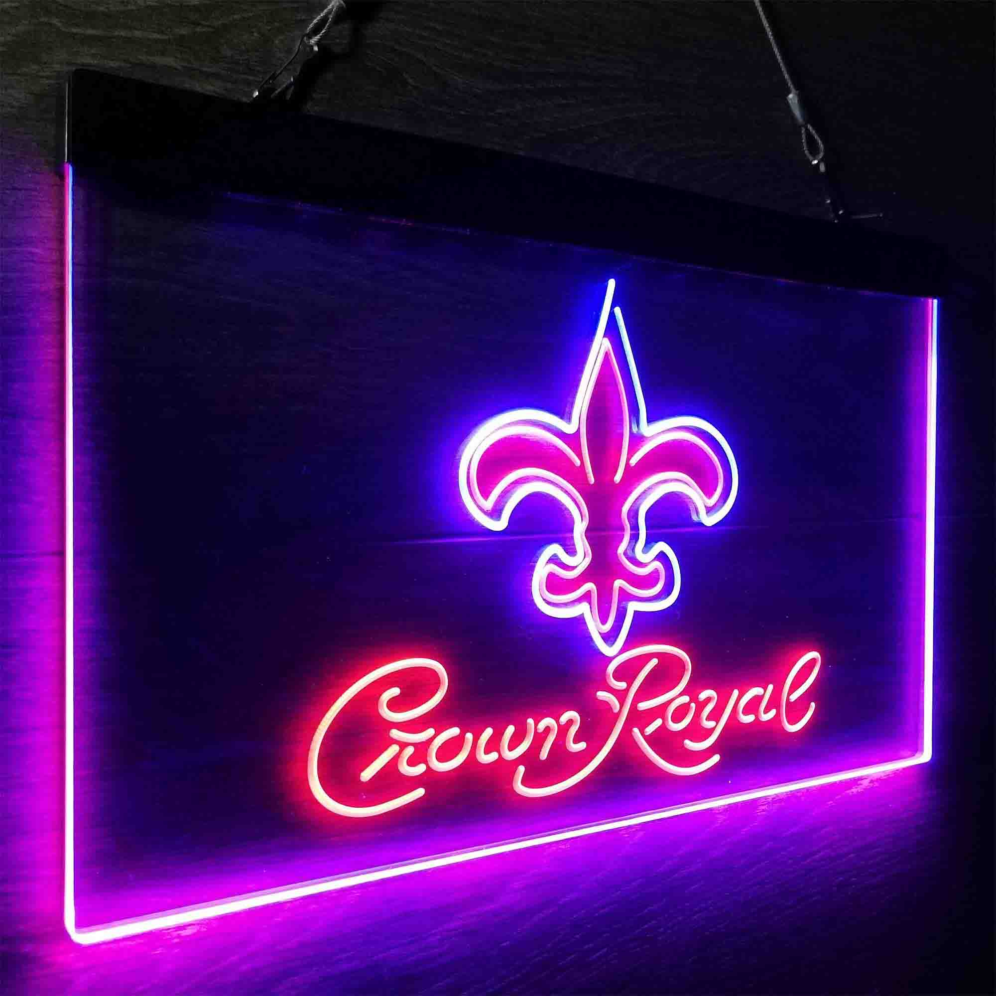 Crown Royal Bar New Orleans Saints Est. 1967 LED Neon Sign
