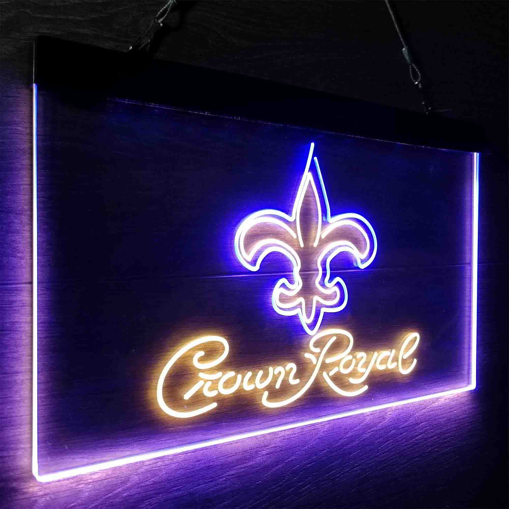 Crown Royal Bar New Orleans Saints Est. 1967 LED Neon Sign