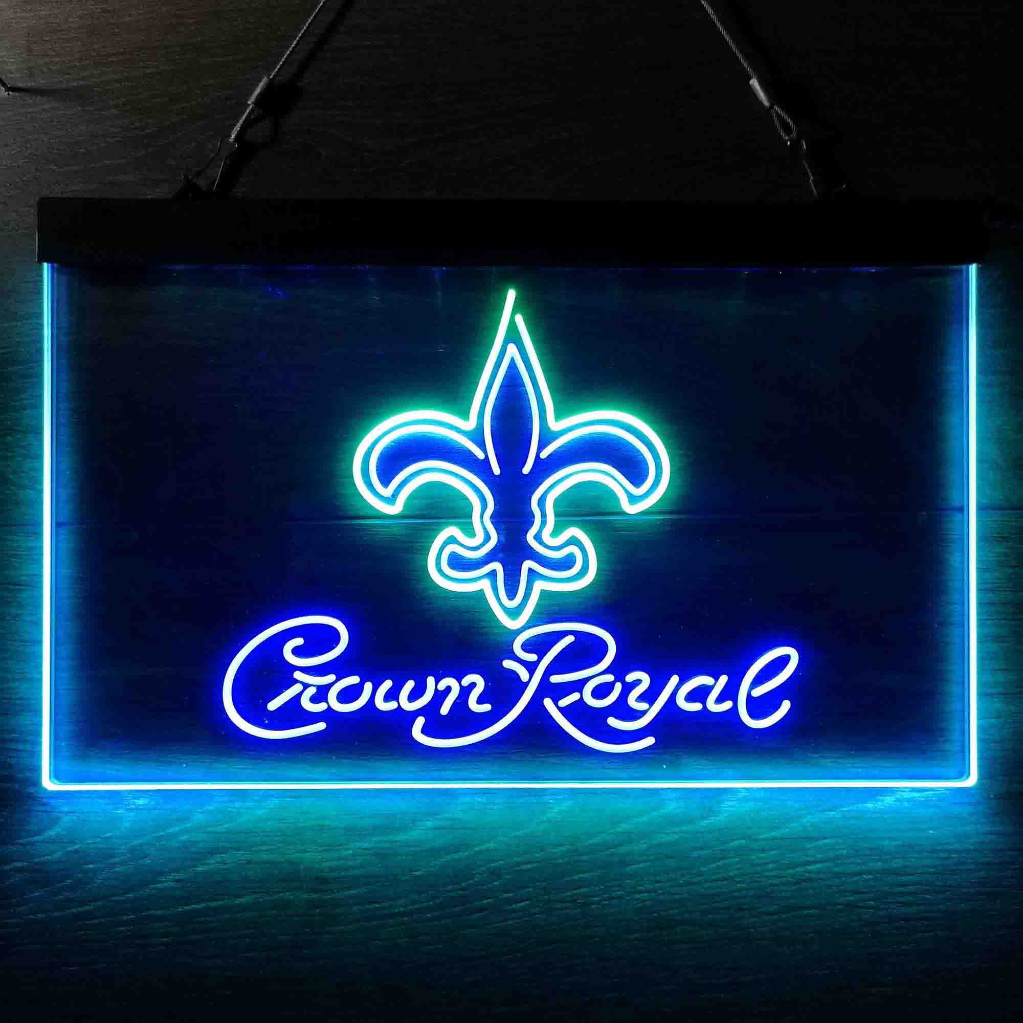 Crown Royal Bar New Orleans Saints Est. 1967 LED Neon Sign