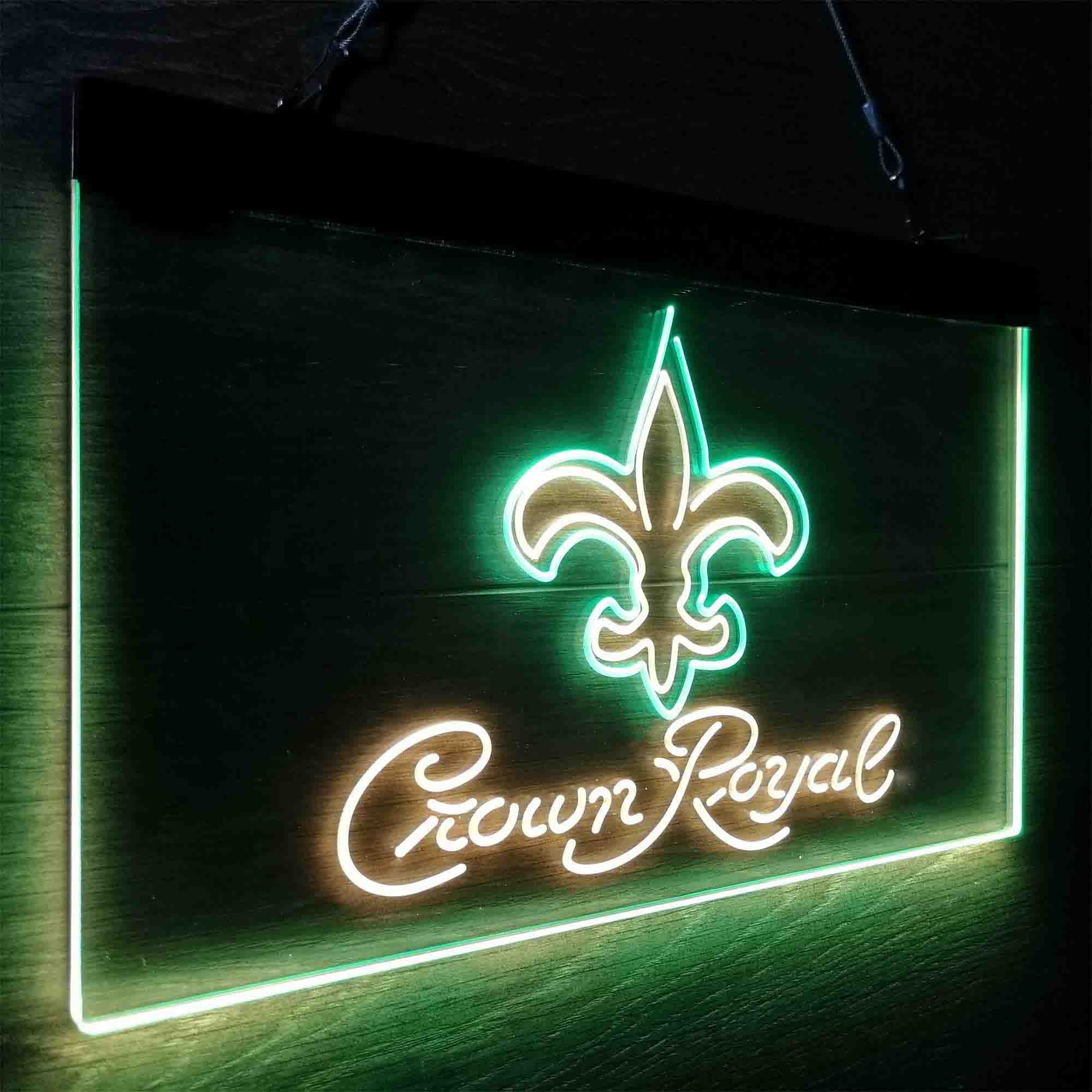 Crown Royal Bar New Orleans Saints Est. 1967 LED Neon Sign