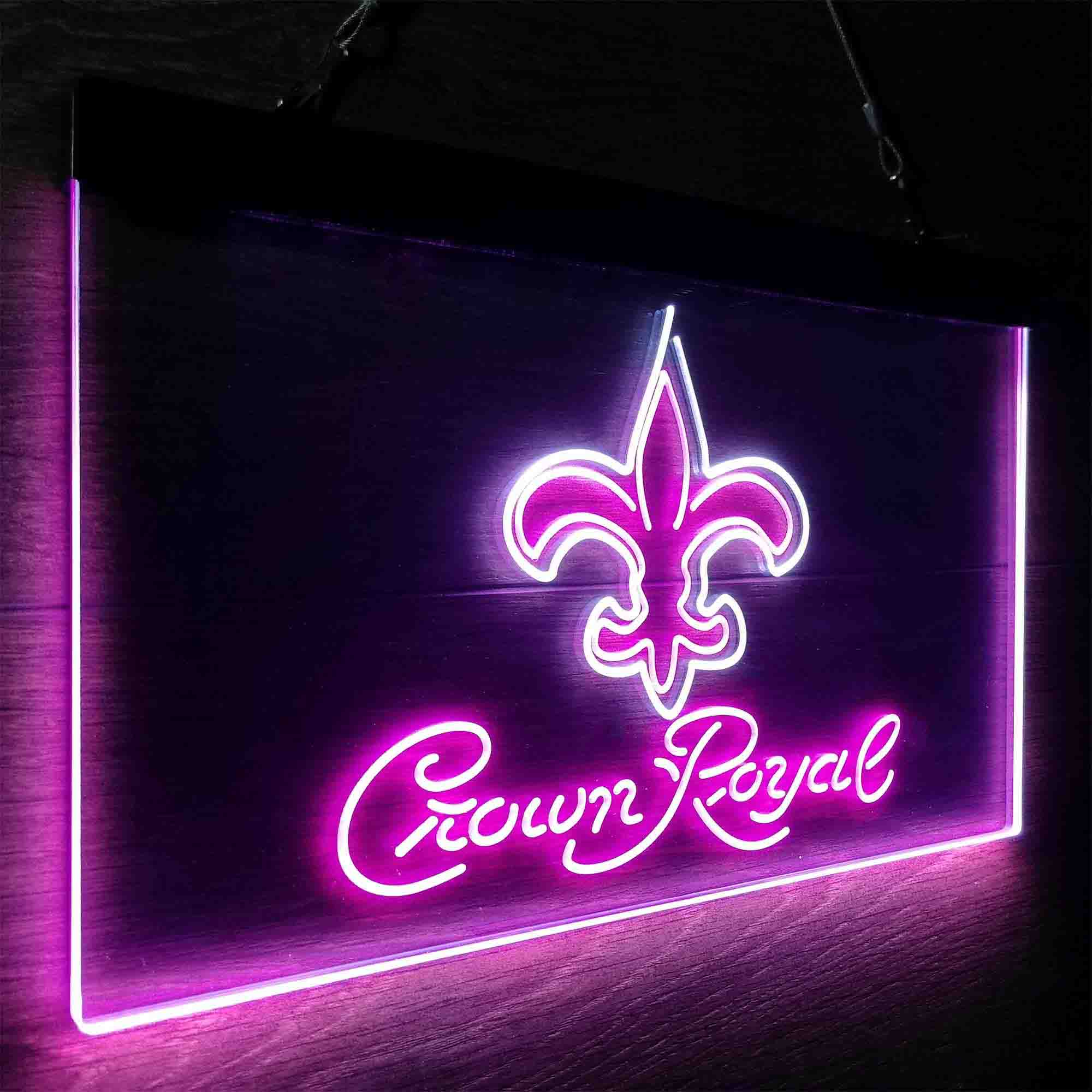 Crown Royal Bar New Orleans Saints Est. 1967 LED Neon Sign