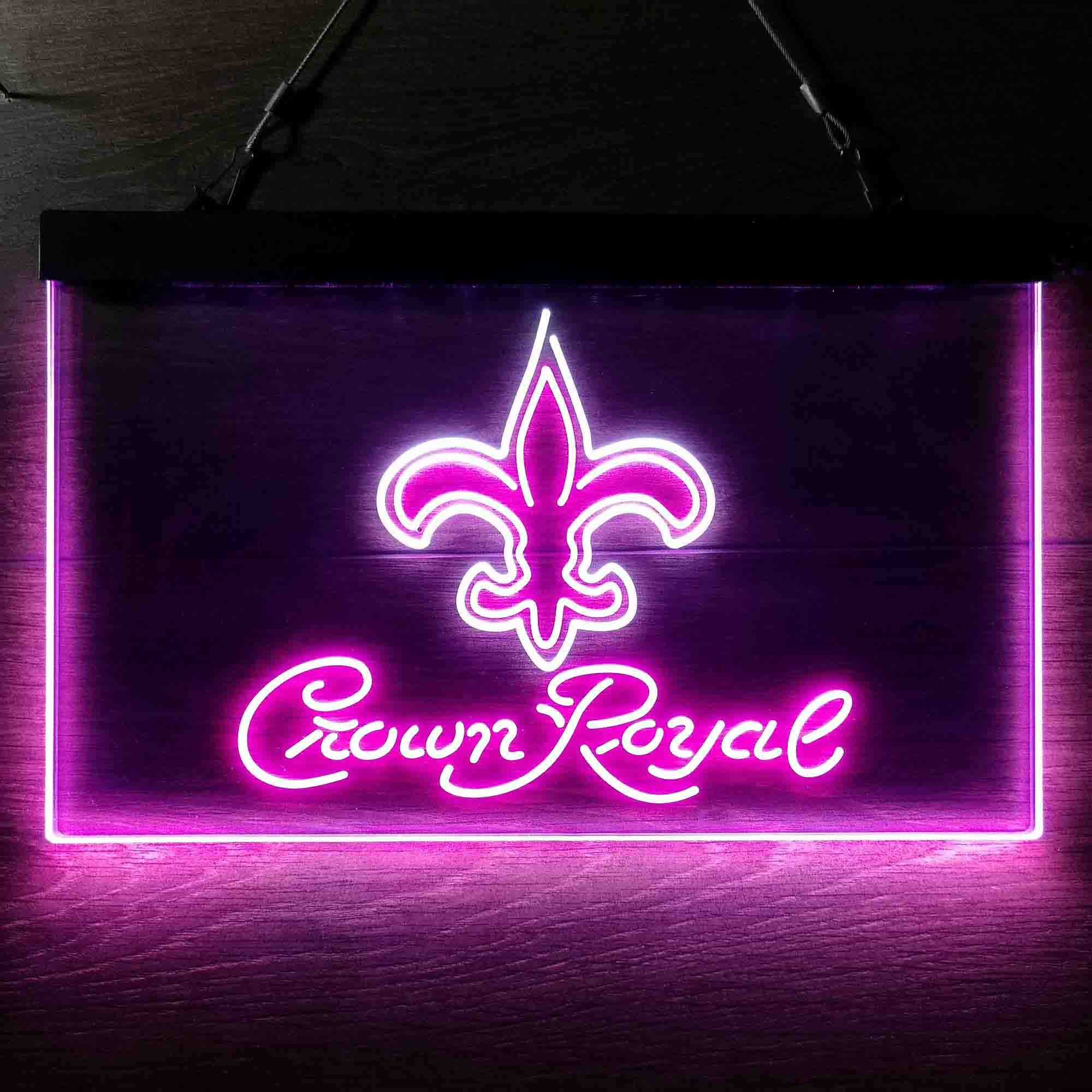 Crown Royal Bar New Orleans Saints Est. 1967 LED Neon Sign